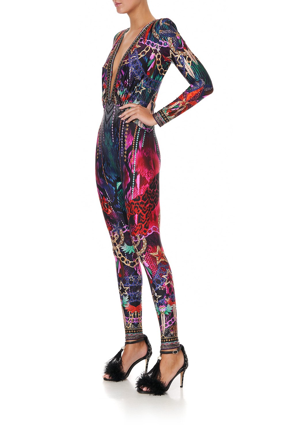 PLUNGE FRONT CATSUIT ROCKET WOMAN