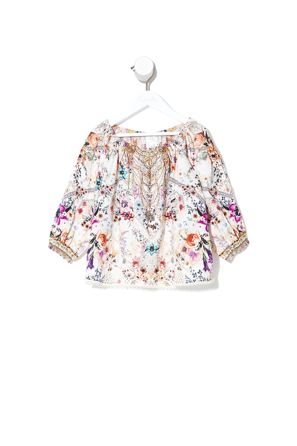 KIDS ELASTICATED NECK BLOUSE 4-10 SEW IN LOVE