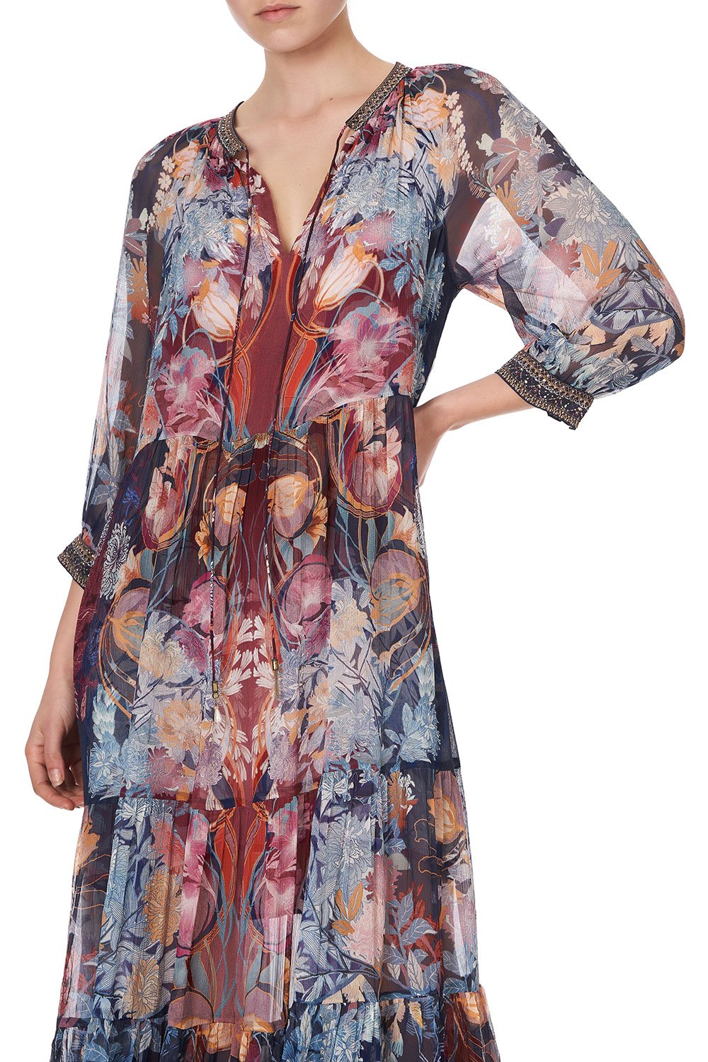 LONG GATHERED PANEL DRESS NOUVEAU NIGHTS