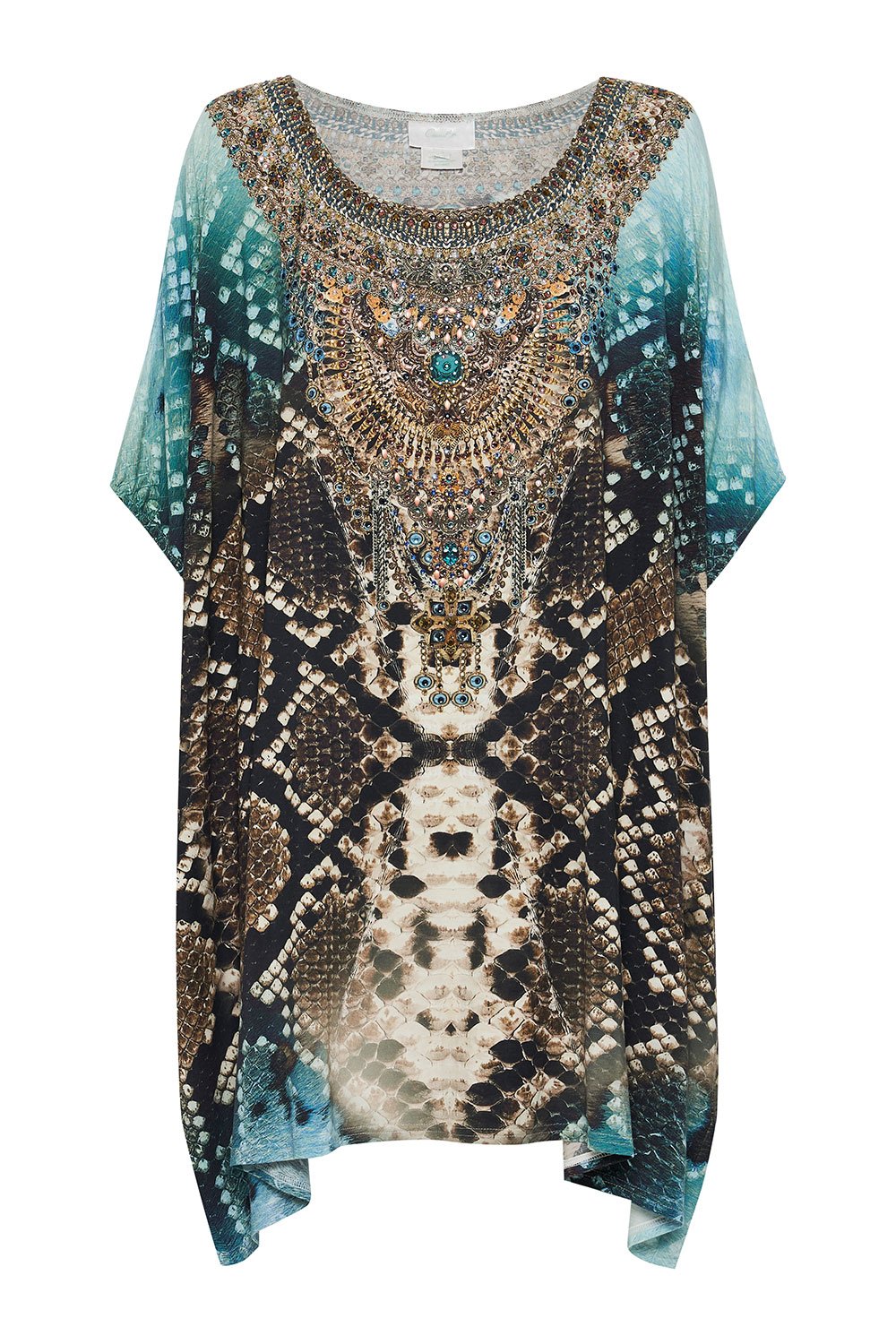 SHORT ROUND NECK LOUNGE KAFTAN PREY