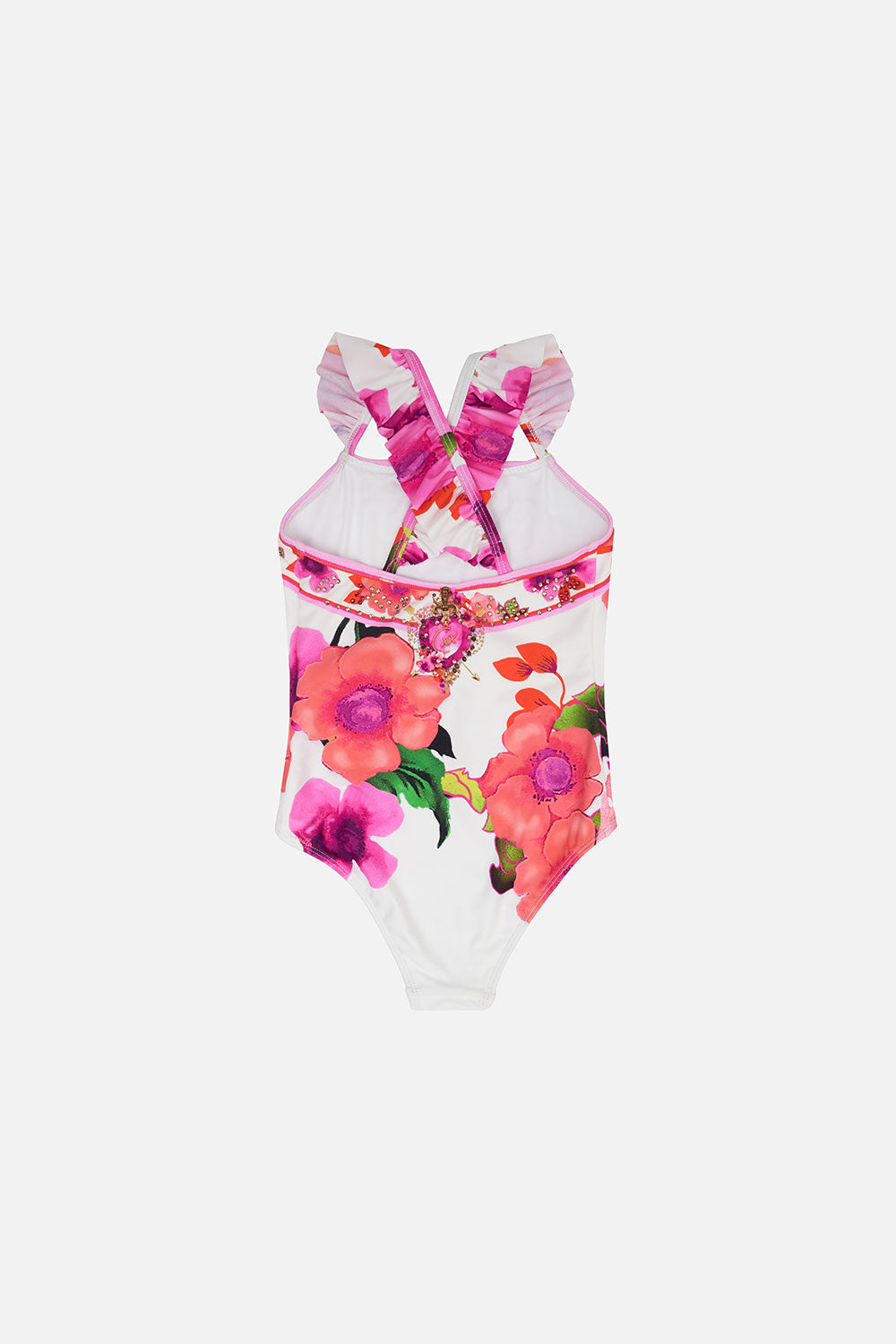 KIDS ONE PIECE WITH FRILL STRAP 12-14 PRETTY AS A POPPY