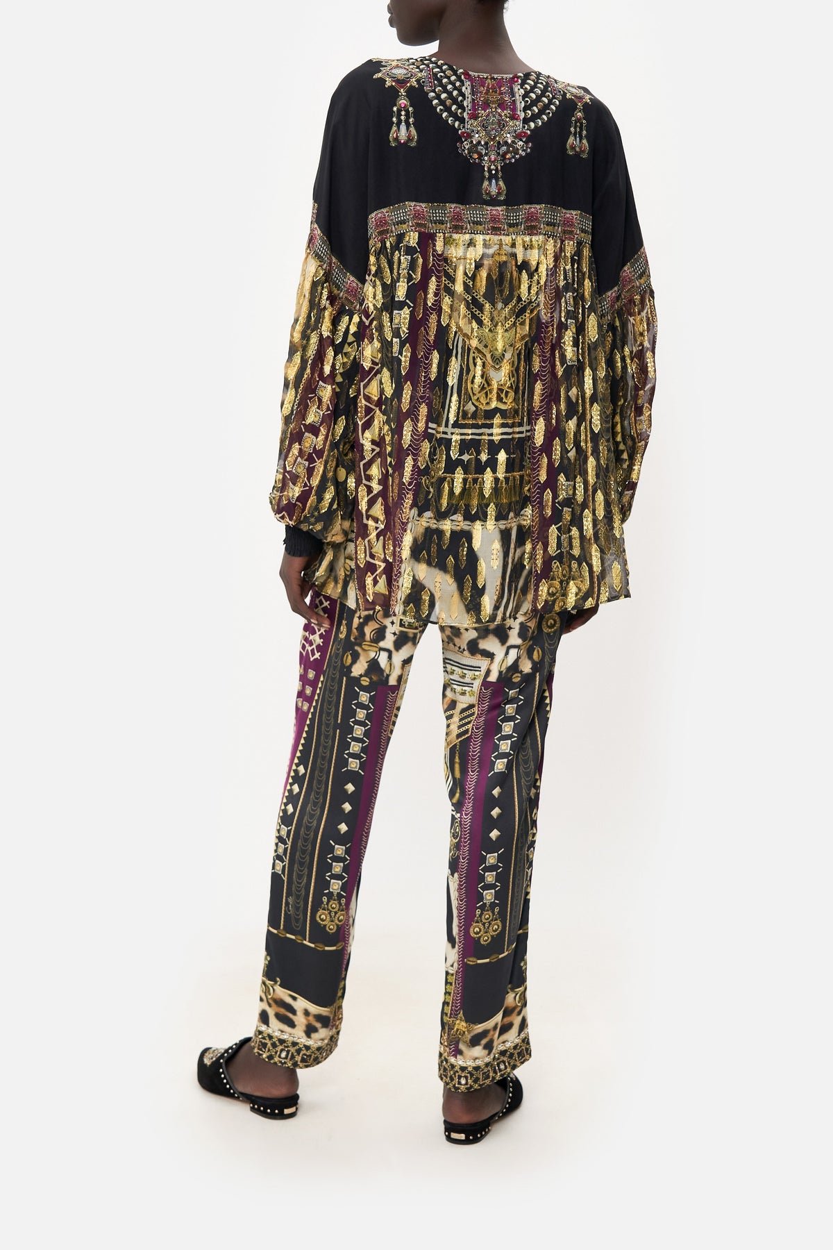 BLOUSON BLOUSE WITH NECK TIE DESERT DREAMS