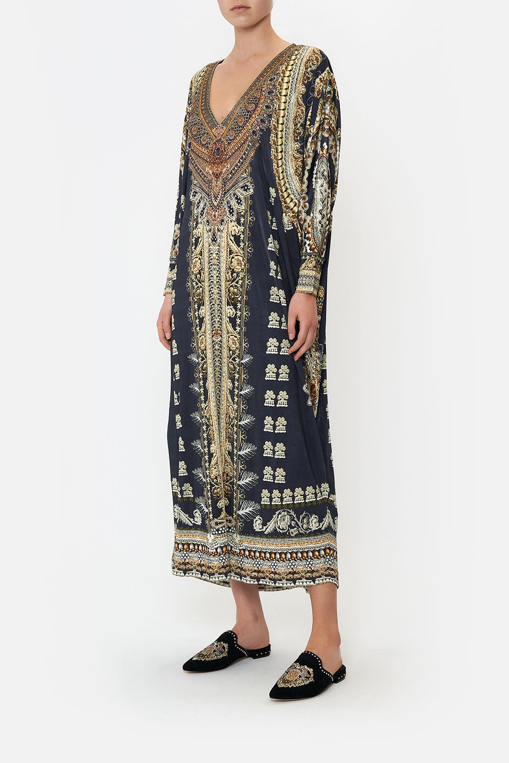 WOVEN CUFF JERSEY KAFTAN ITS ALL OVER TORERO
