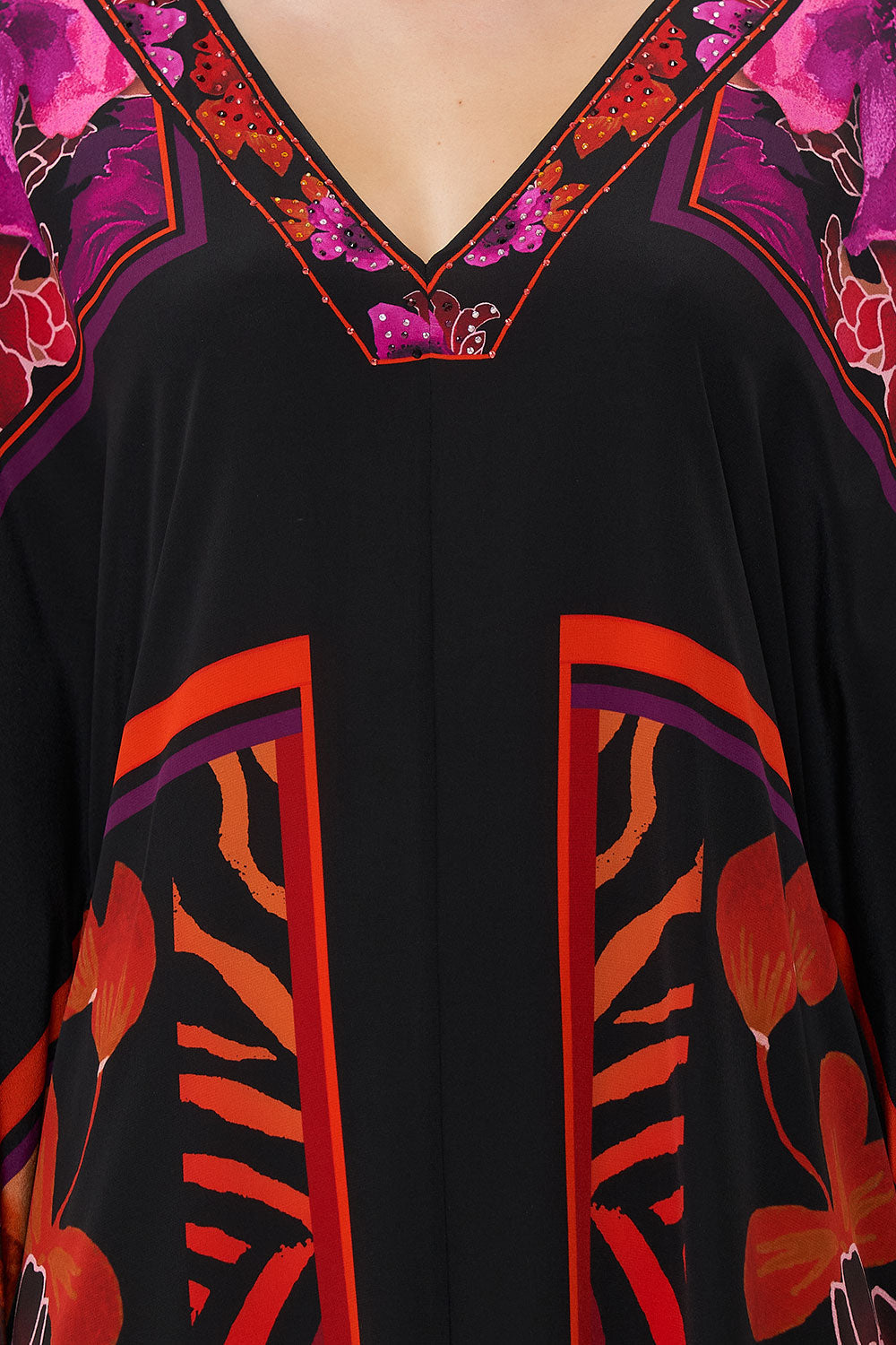 SCARF JUMPSUIT WITH BELT MIDNIGHT POPPY