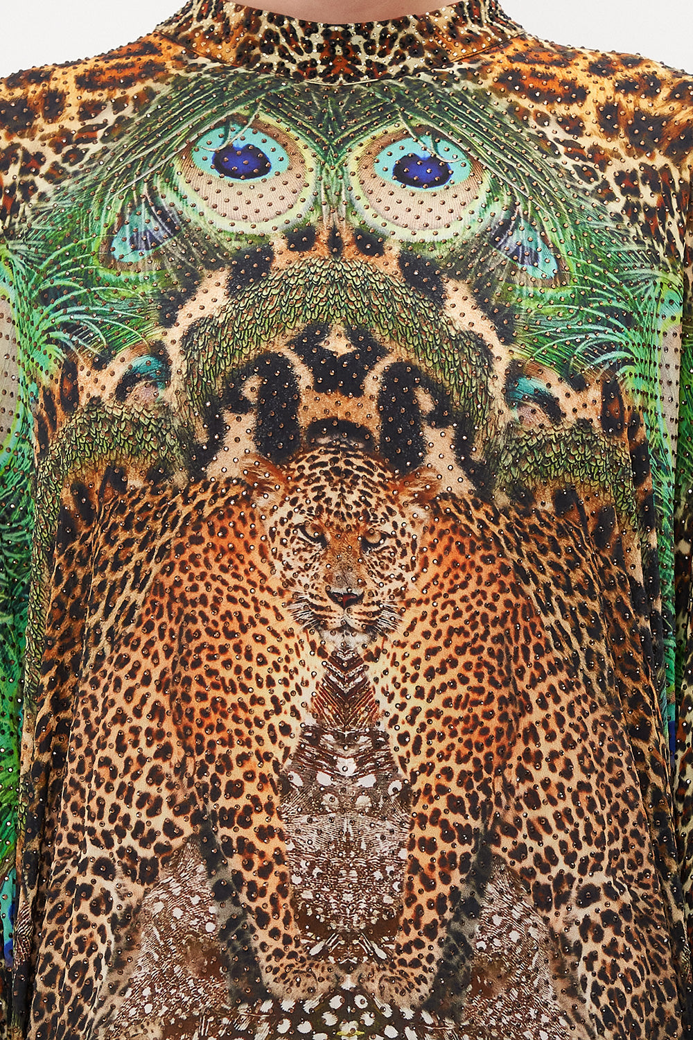 HIGH COLLAR KAFTAN WITH TIE SURREALIST XANADU