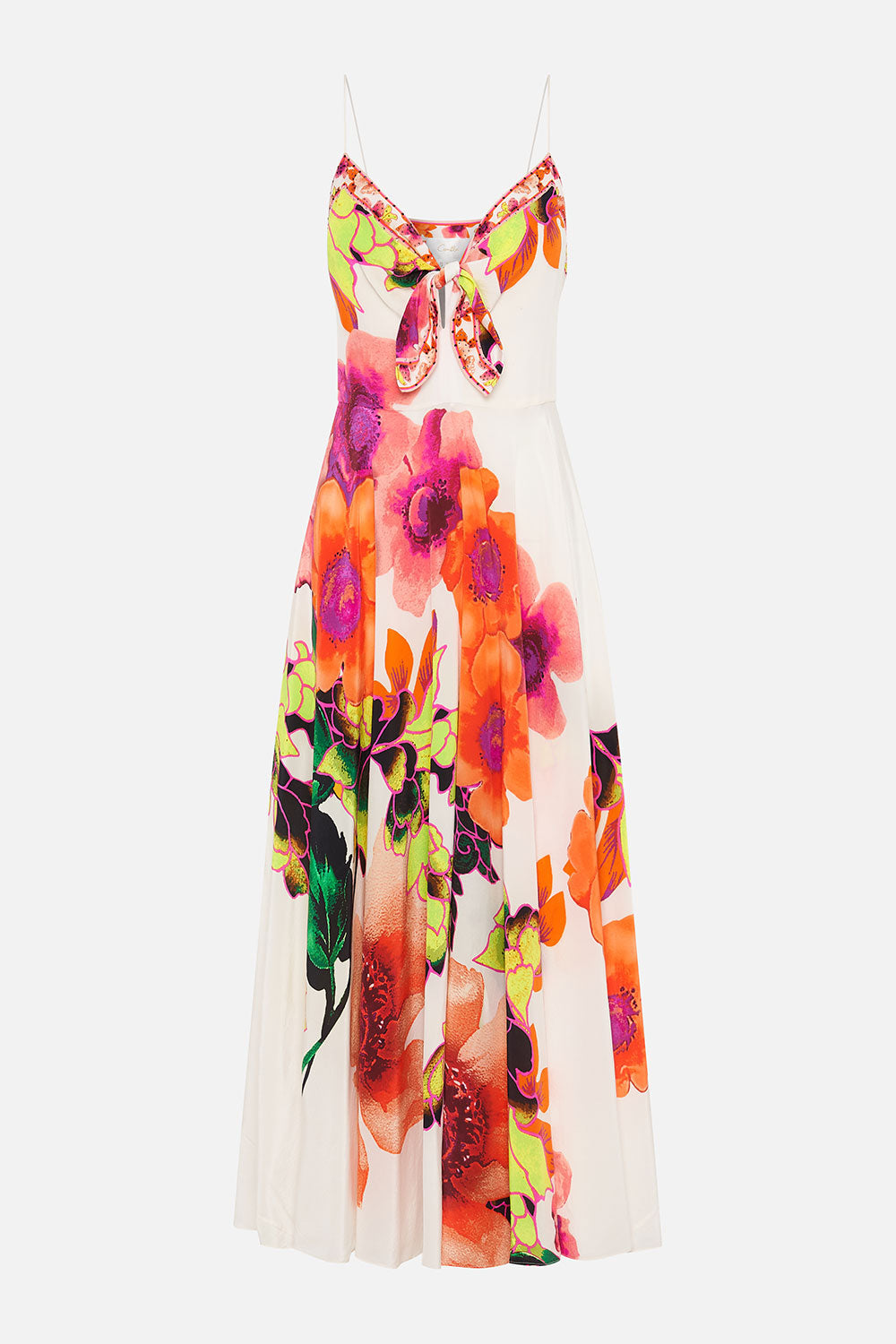 LONG DRESS WITH TIE FRONT PRETTY AS A POPPY