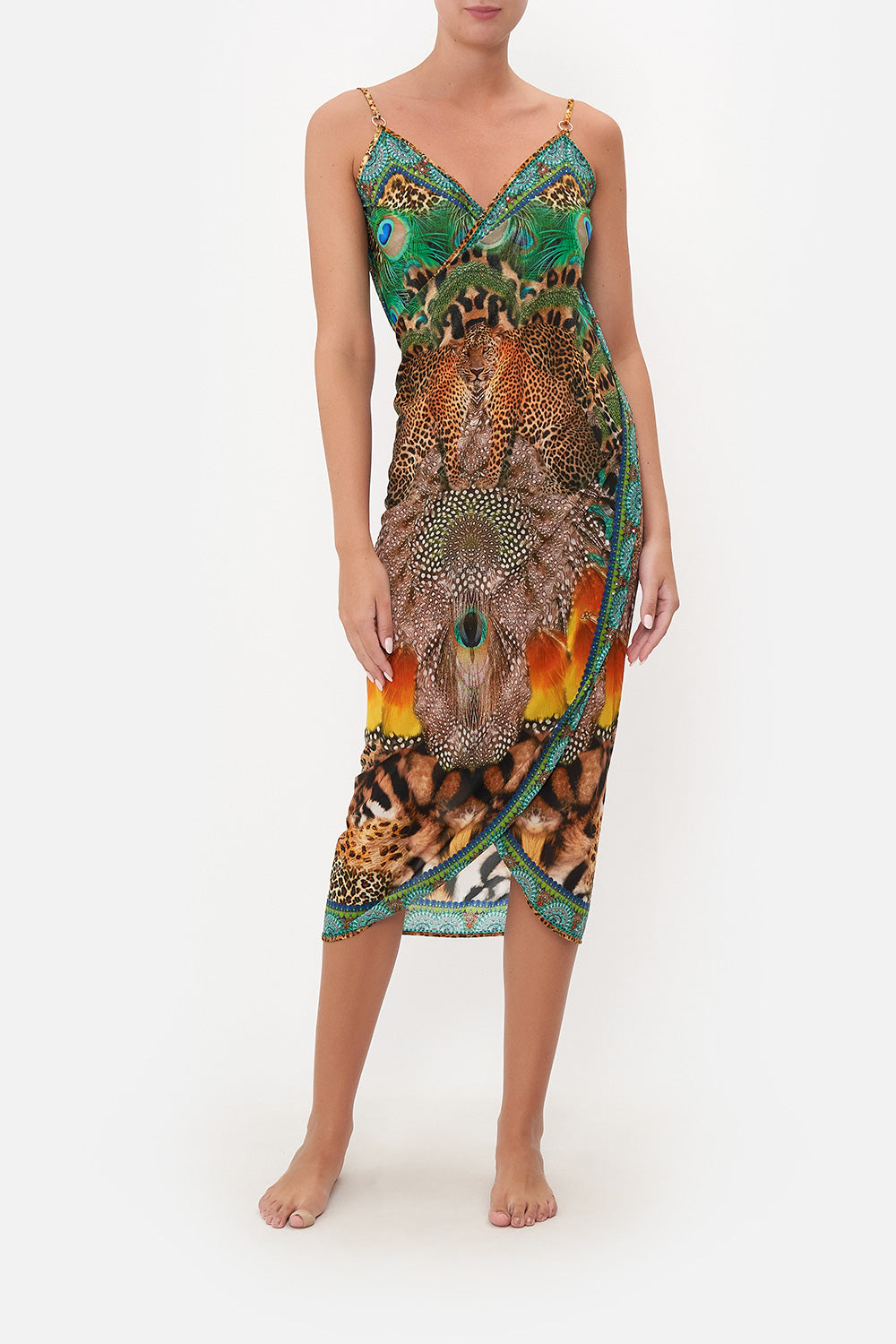 SARONG WITH STRAPS AND TRIM DETAIL SURREALIST XANADU