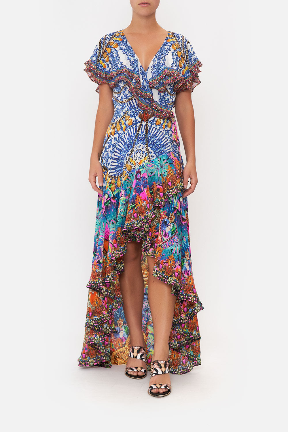 FRILL SLEEVE LONG DRESS LUCKY CHARMS