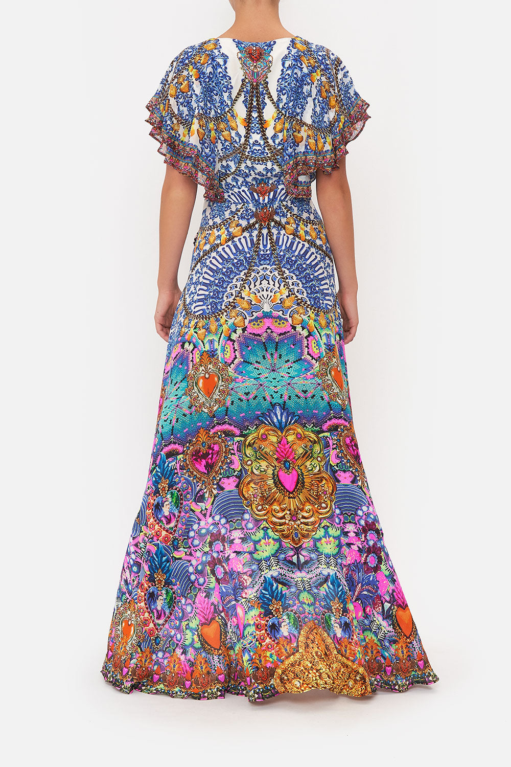 FRILL SLEEVE LONG DRESS LUCKY CHARMS