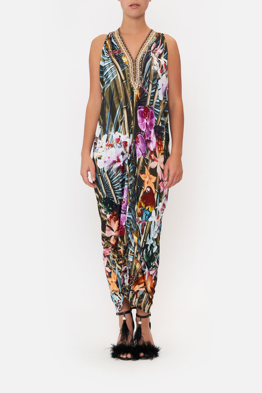 SIDE COWL JERSEY DRESS PASSPORT TO PARADISE