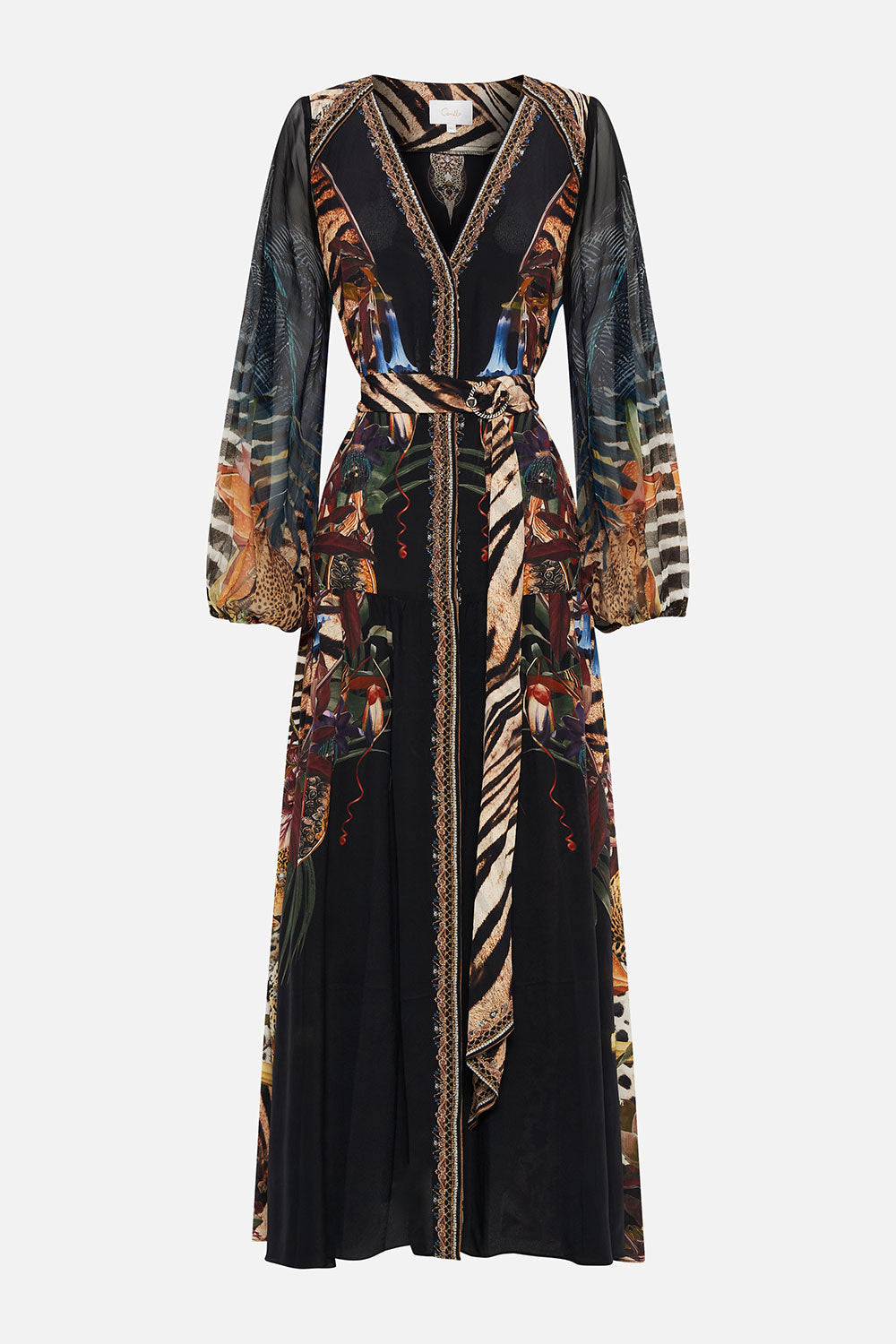 V NECK DRESS WITH BELT NATURAL INSTINCT