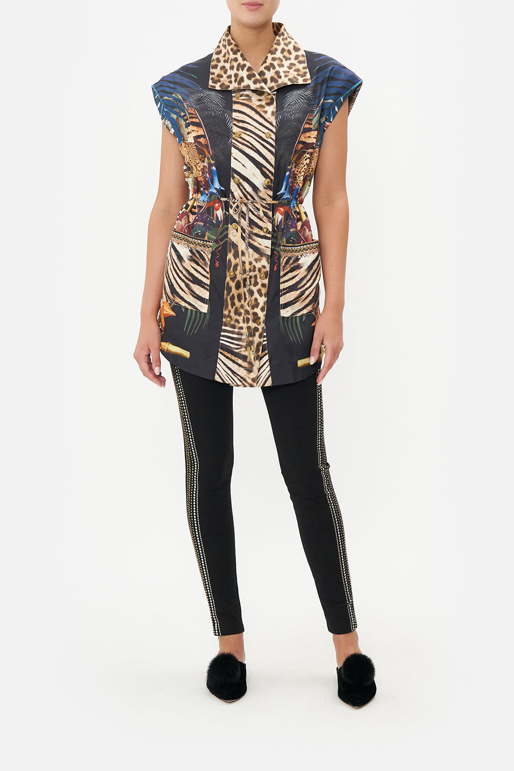 DRAWSTRING PANELLED JACKET NATURAL INSTINCT