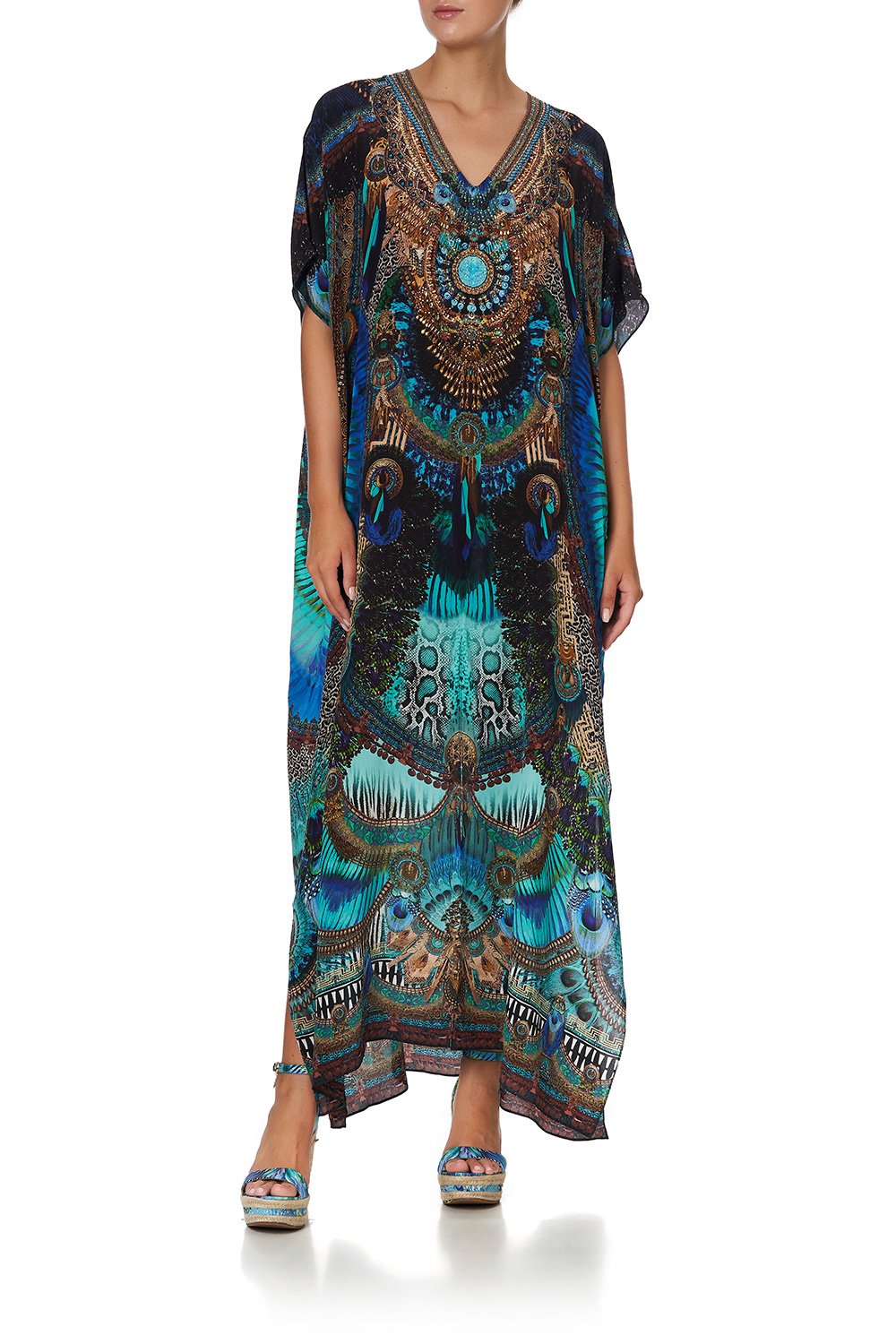 SLIM FIT KAFTAN WITH SPLIT TEMPLE TEMPTRESS