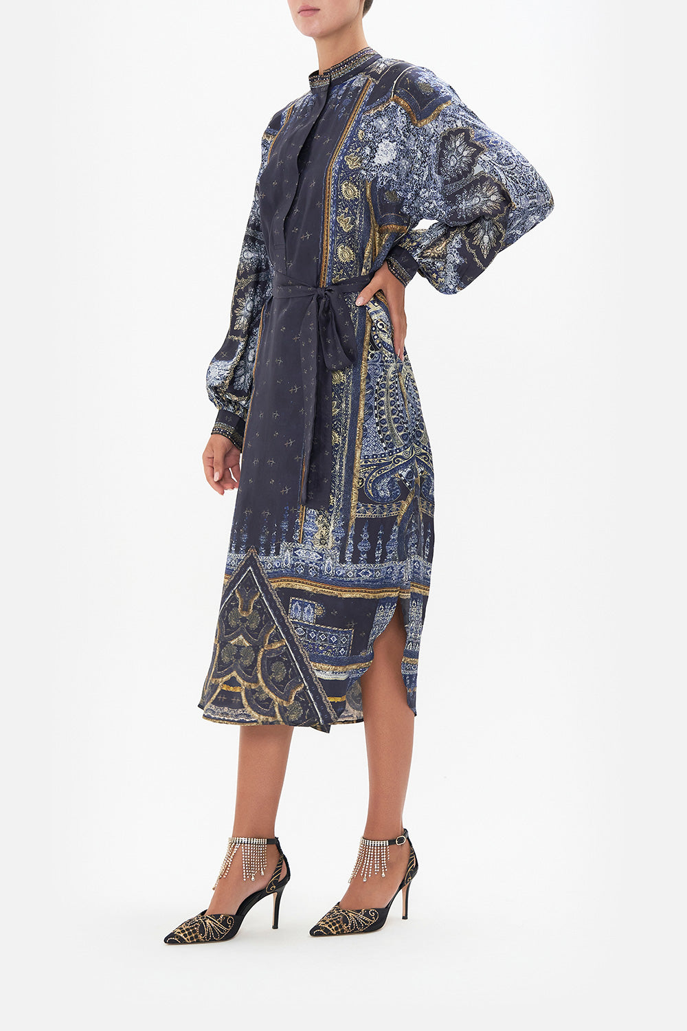 BLOUSON SLEEVE PLACKET DRESS FOREVER FAMILY