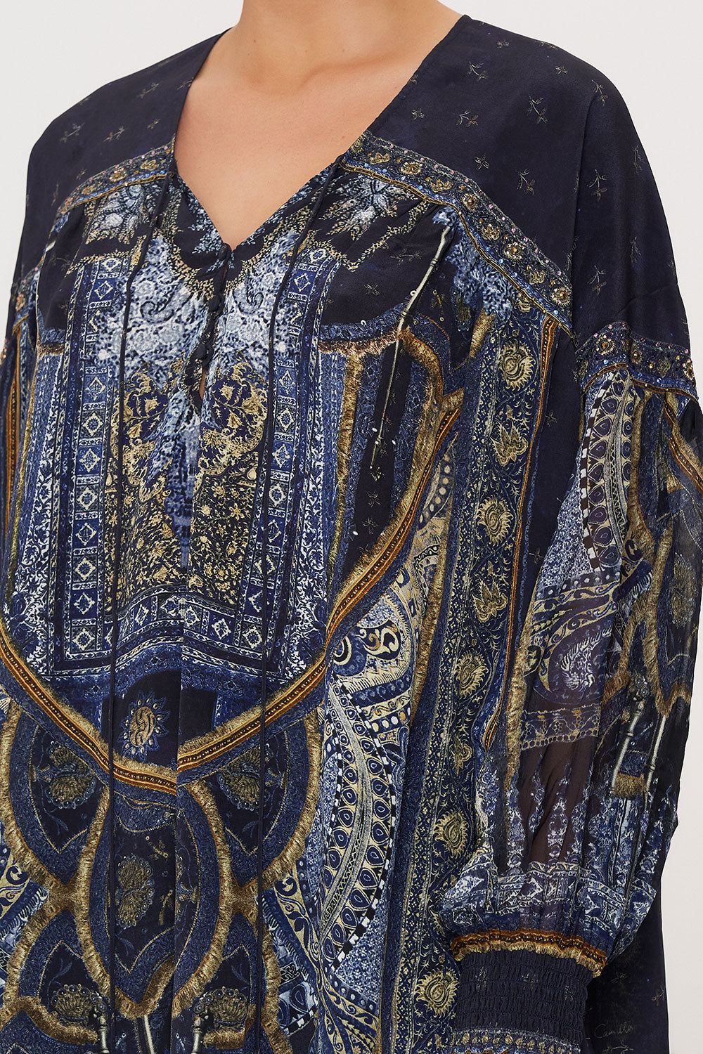 BLOUSON BLOUSE WITH NECK TIE FOREVER FAMILY