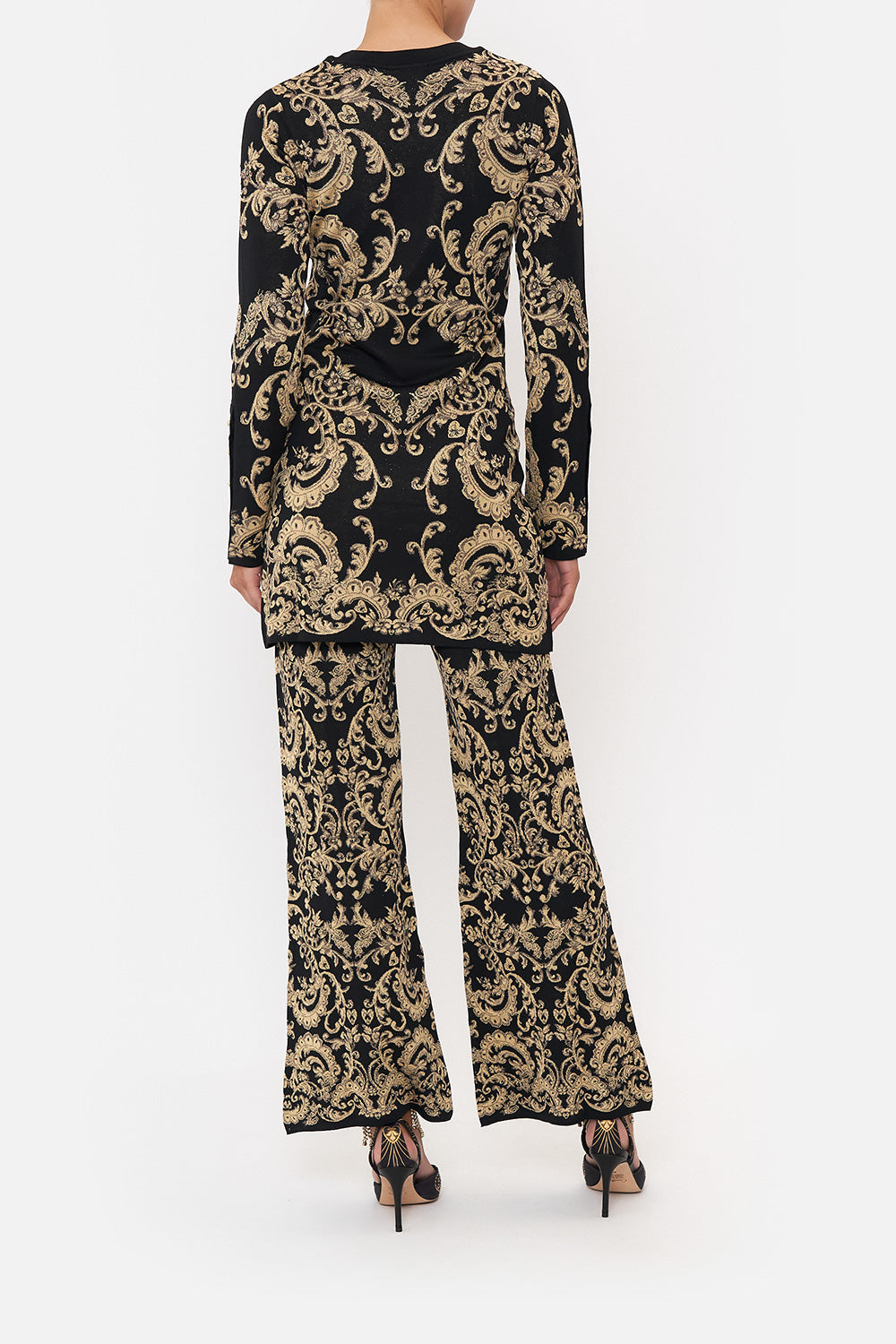 FLARED JACQUARD KNIT PANT DANCE WITH DUENDE