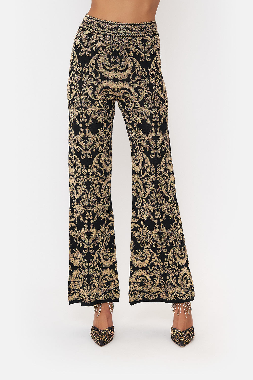 FLARED JACQUARD KNIT PANT DANCE WITH DUENDE