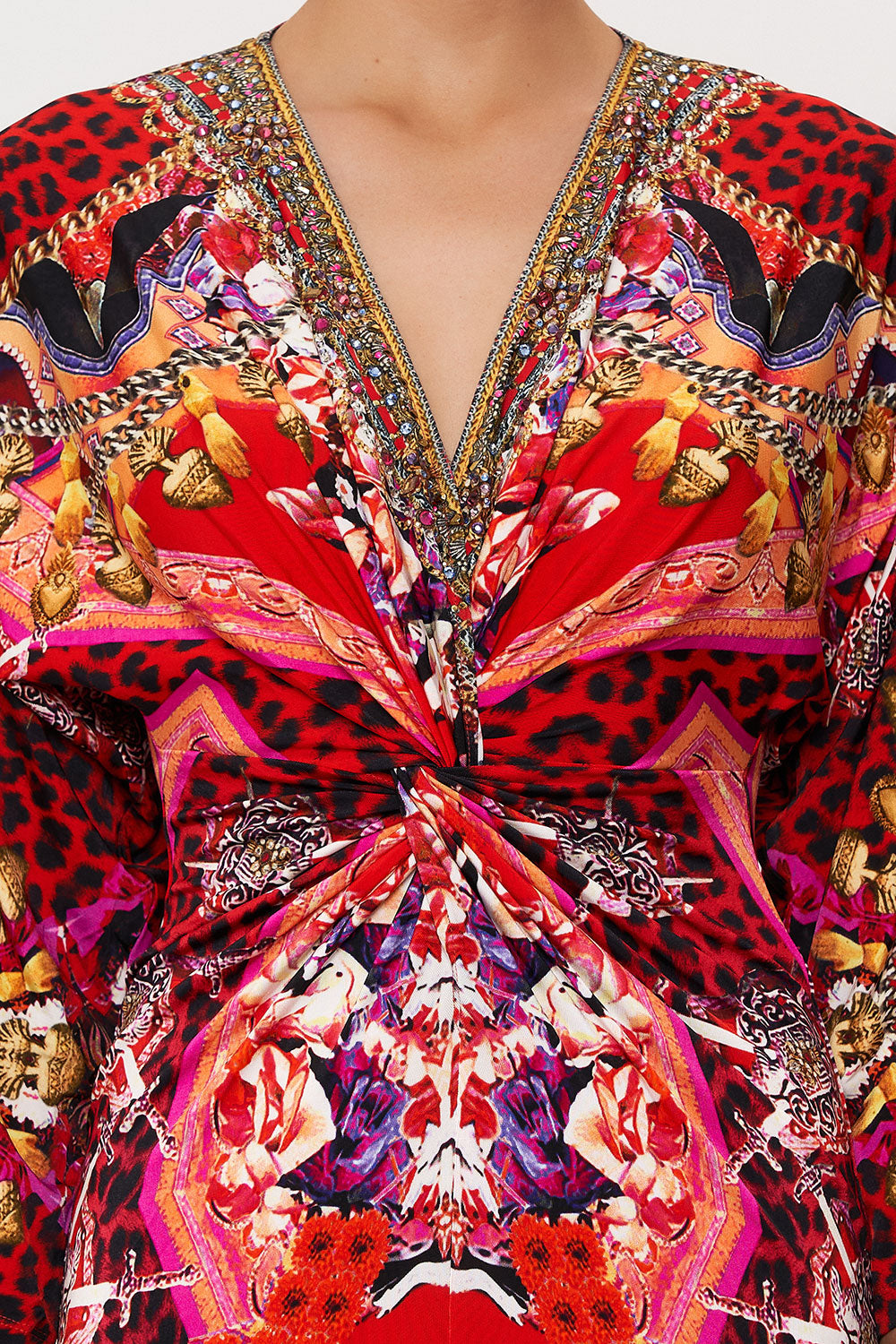 LONG SPLIT FRONT TWIST DRESS ARTESANIA MANIA