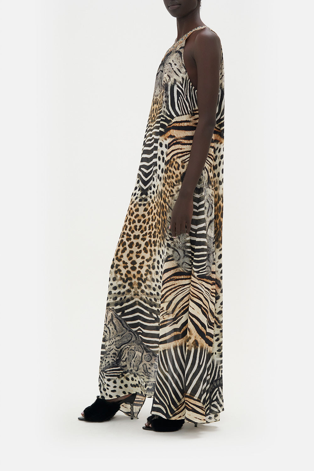 ONE SHOULDER KAFTAN WITH NECKBAND FOR THE LOVE OF LEO