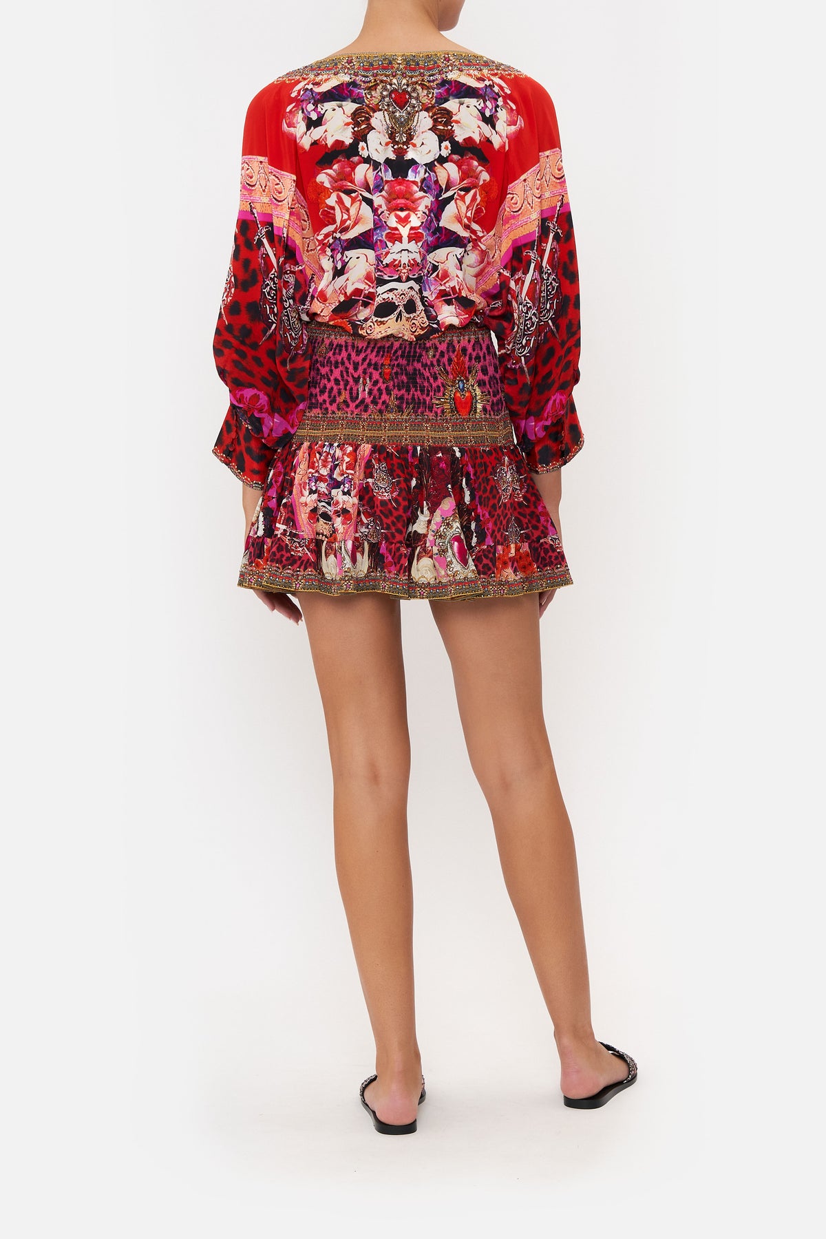 SHORT SHIRRED SKIRT ARTESANIA MANIA