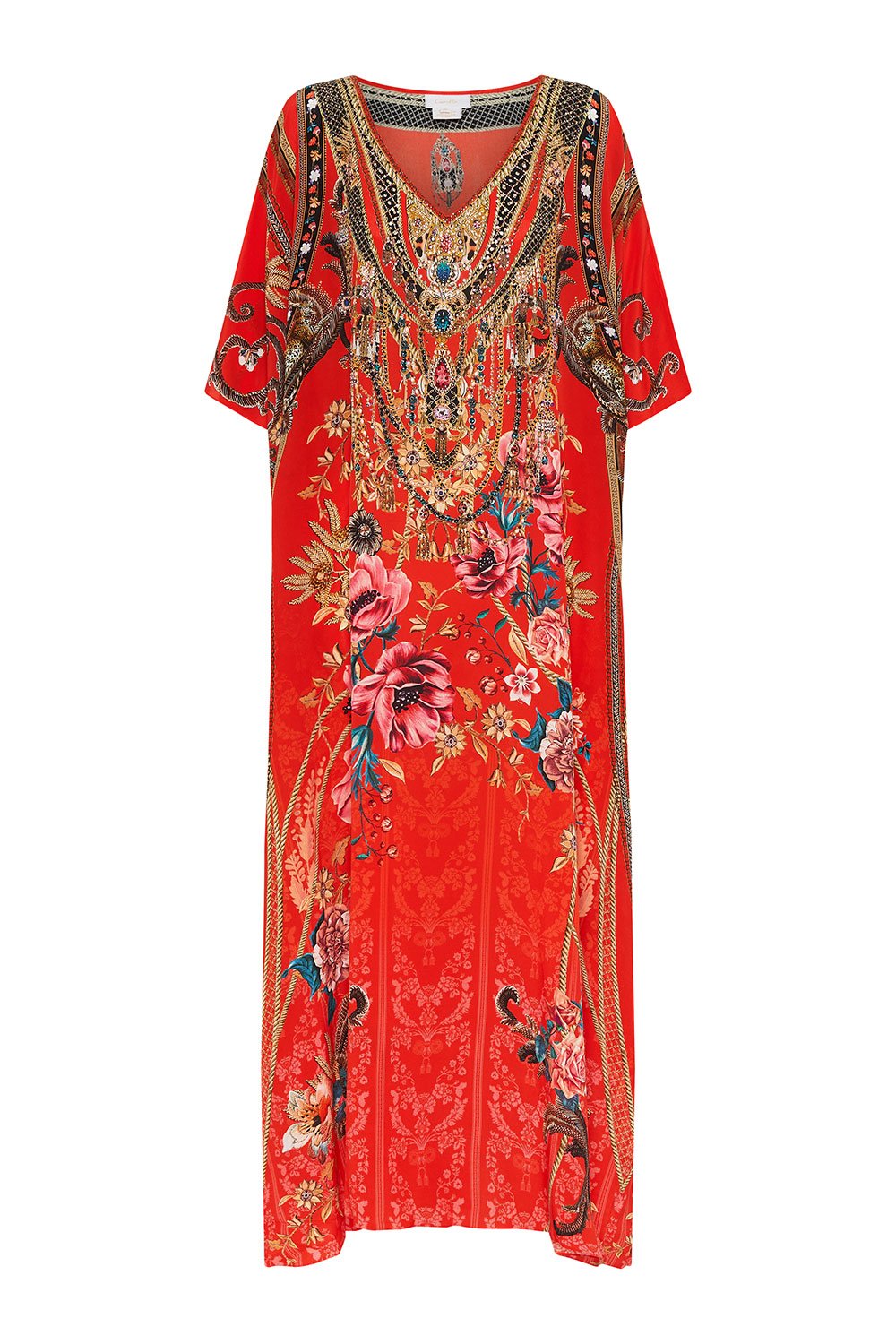 V-NECK KAFTAN AND THE QUEEN WORE RED