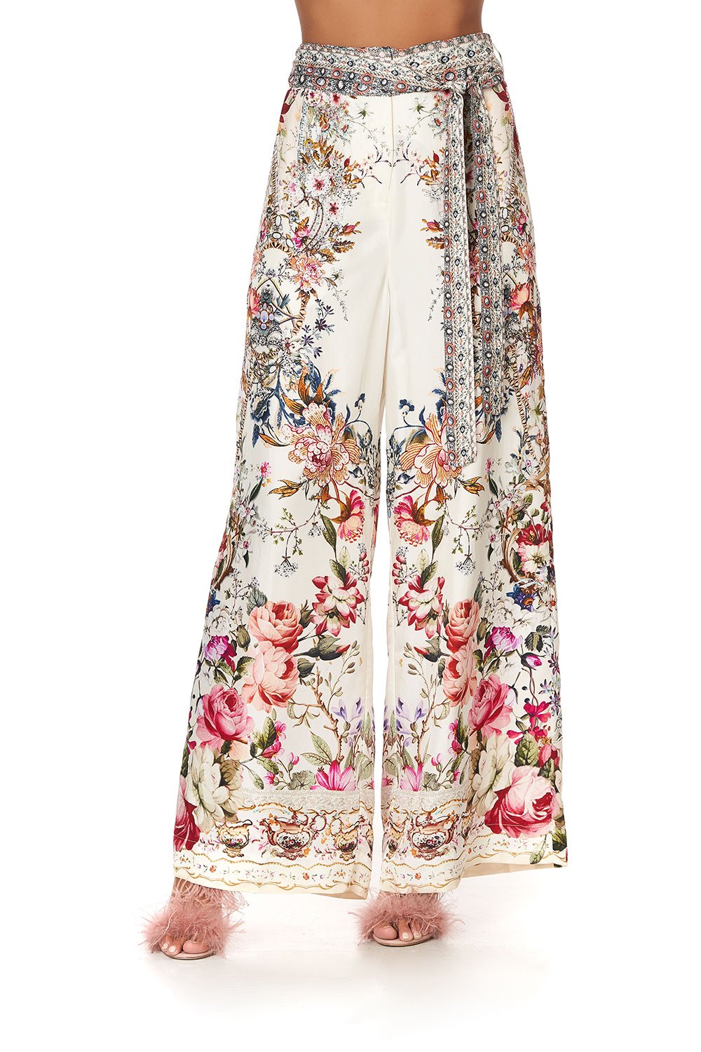 PAPERBAG WAIST WIDE LEG PANT LONDON LOOMS