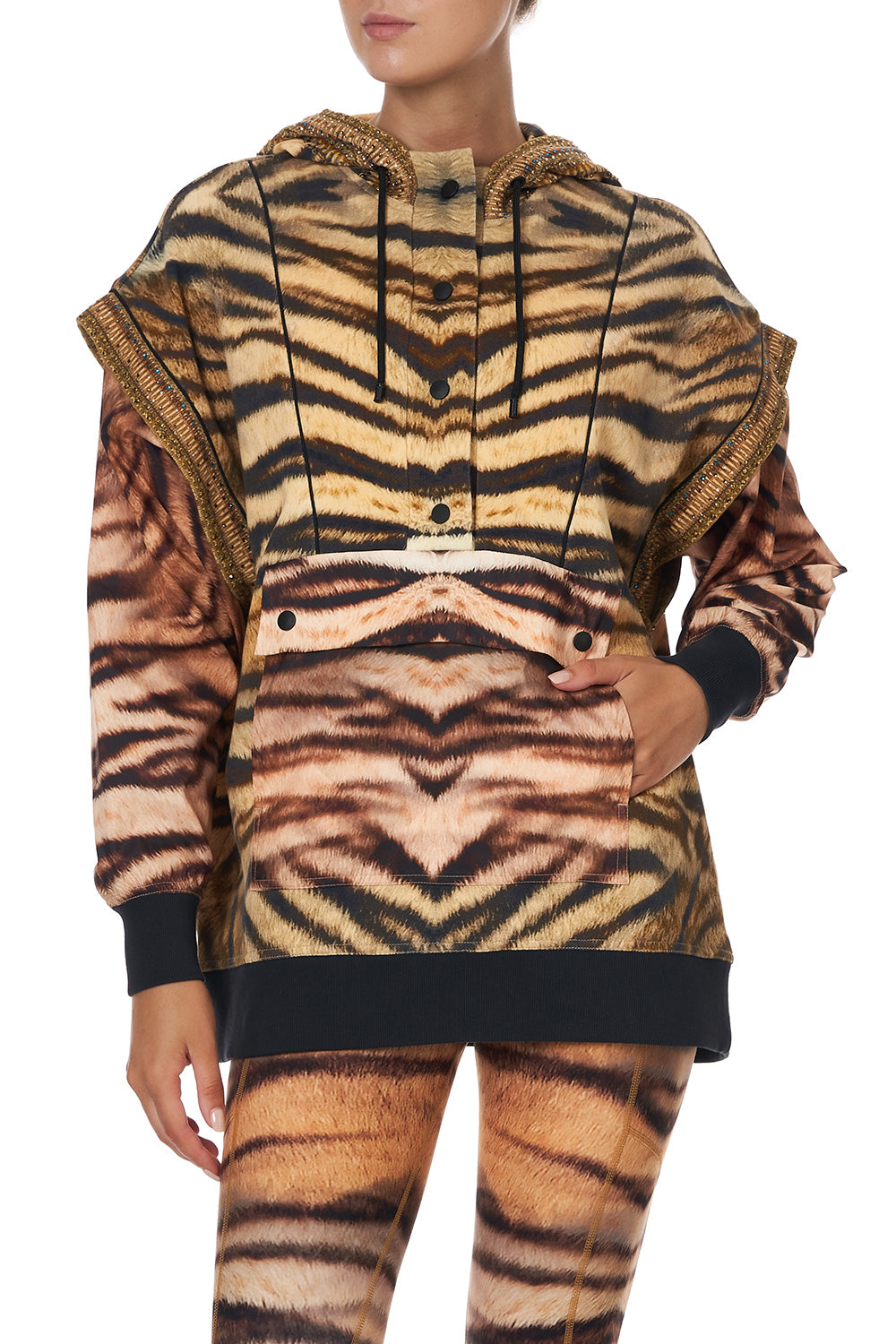 HOODIE WITH FRONT OPENING FELINE FINE