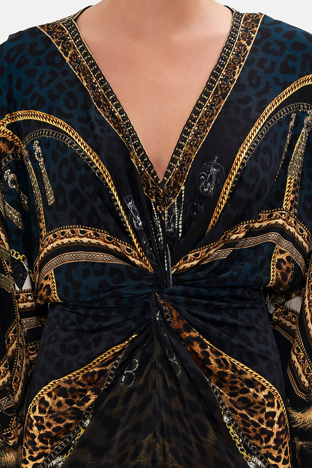 LONG SPLIT FRONT TWIST DRESS ROCKSTAR ROYALTY