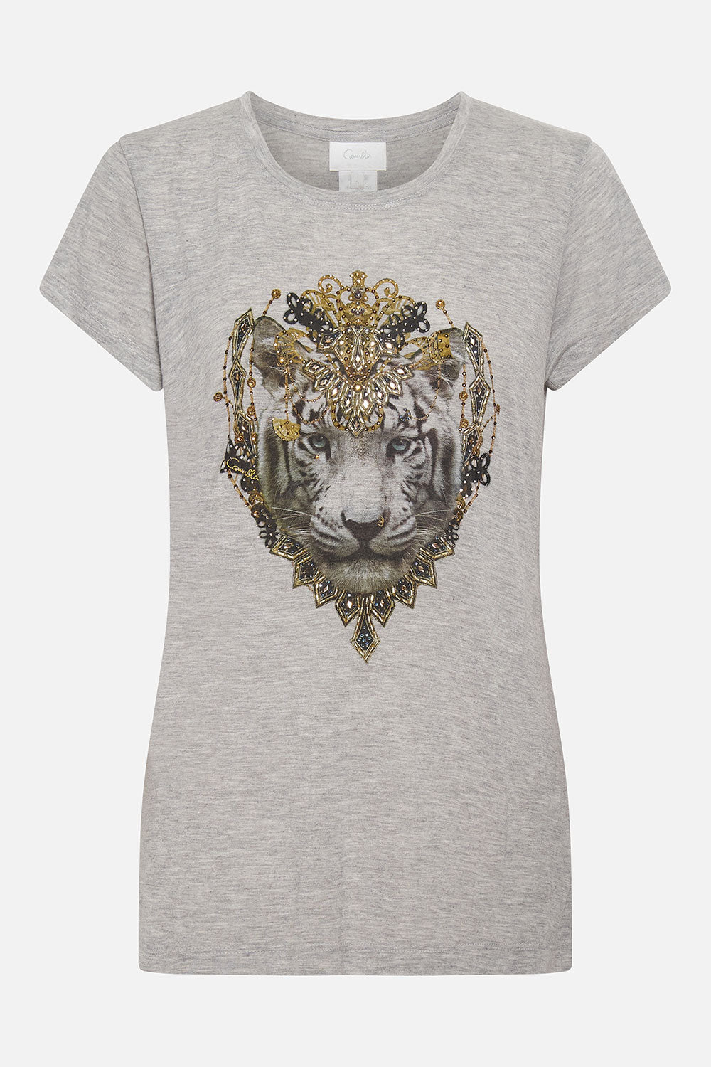 CURVED HEM FITTED TEE SNOW WHISPERS LOUNGE