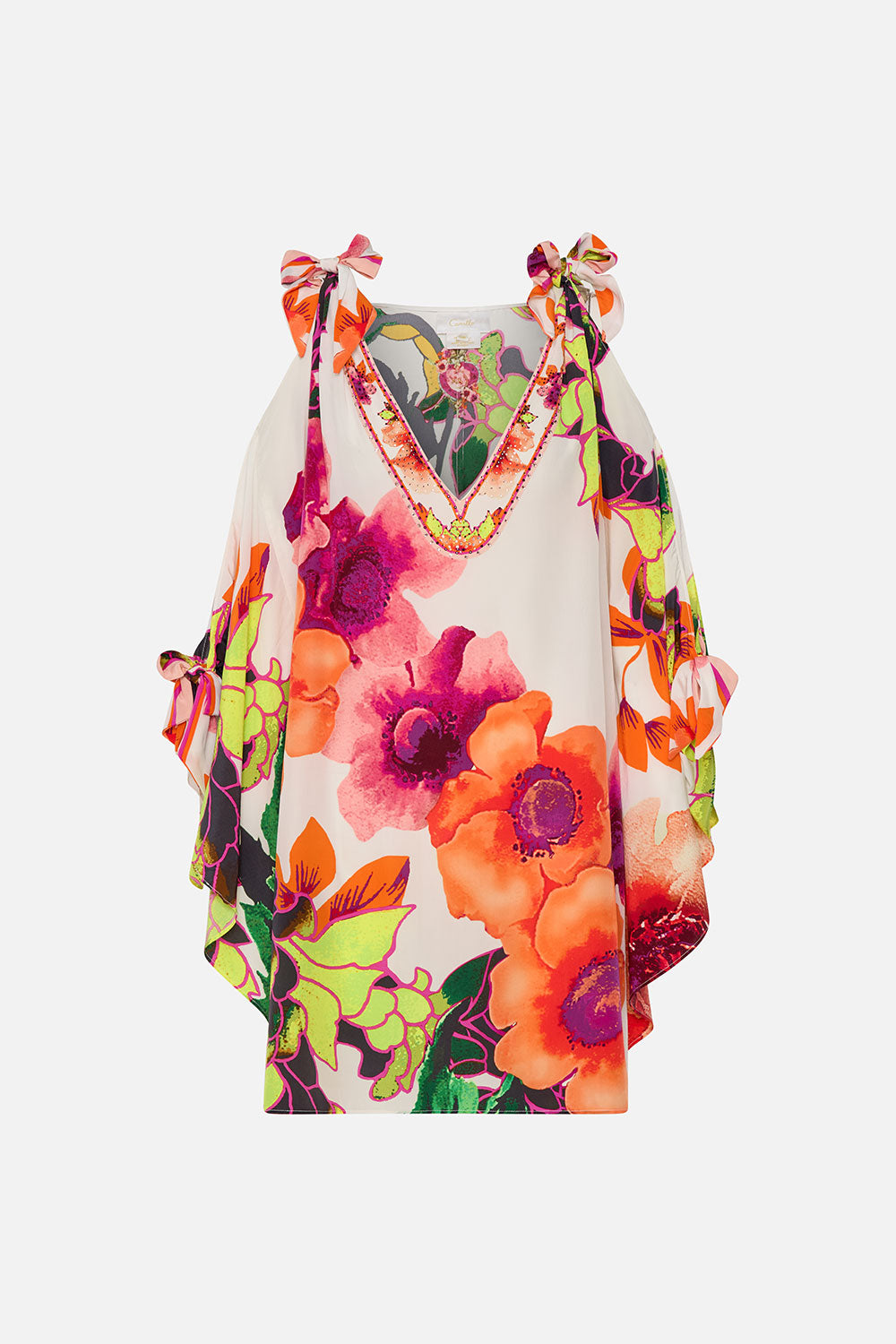 SCARF TIE SHORT KAFTAN PRETTY AS A POPPY