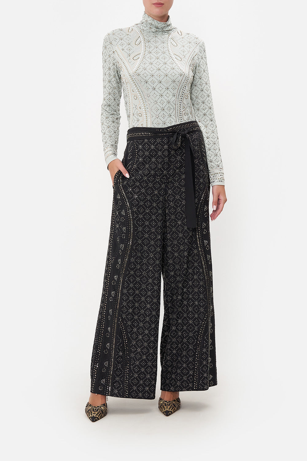 PAPERBAG WAIST WIDE LEG PANT LUXE ESPIRITU