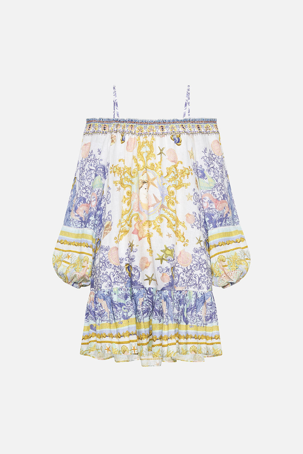 OFF SHOULDER DRESS WITH STRAPS STAR OF THE SEA