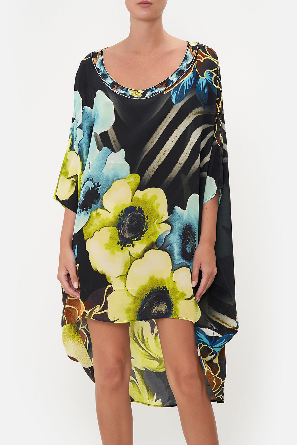 SCOOP BACK HEM DRESS POPPY DIVINE