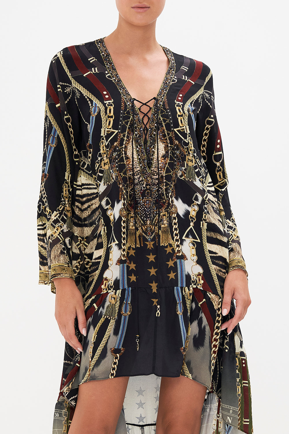 SHORT DRESS WITH HIGH LOW HEM BOSS OF THE BRUMBIES