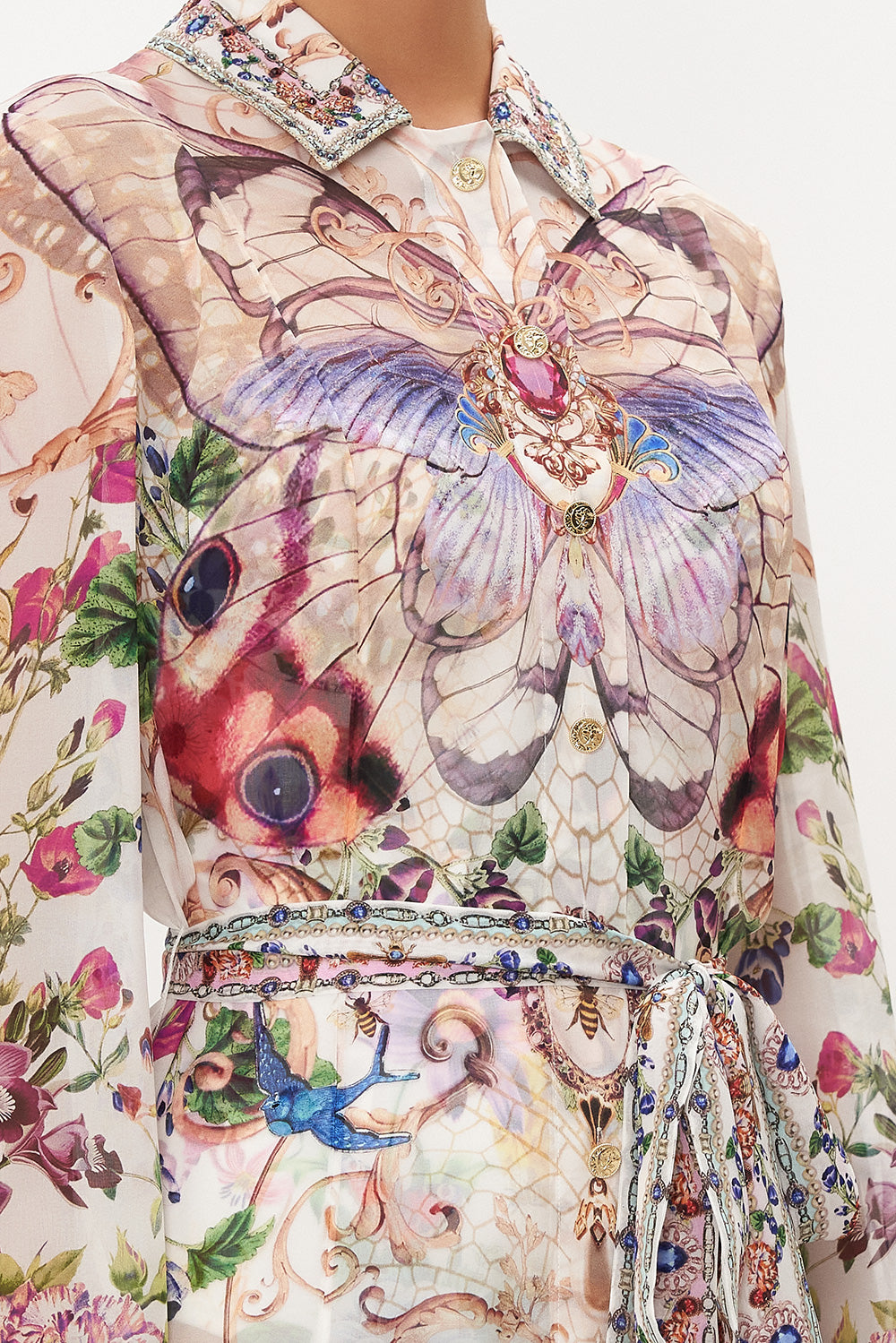 PRINTED TRENCH QUEENS BEE HIVE