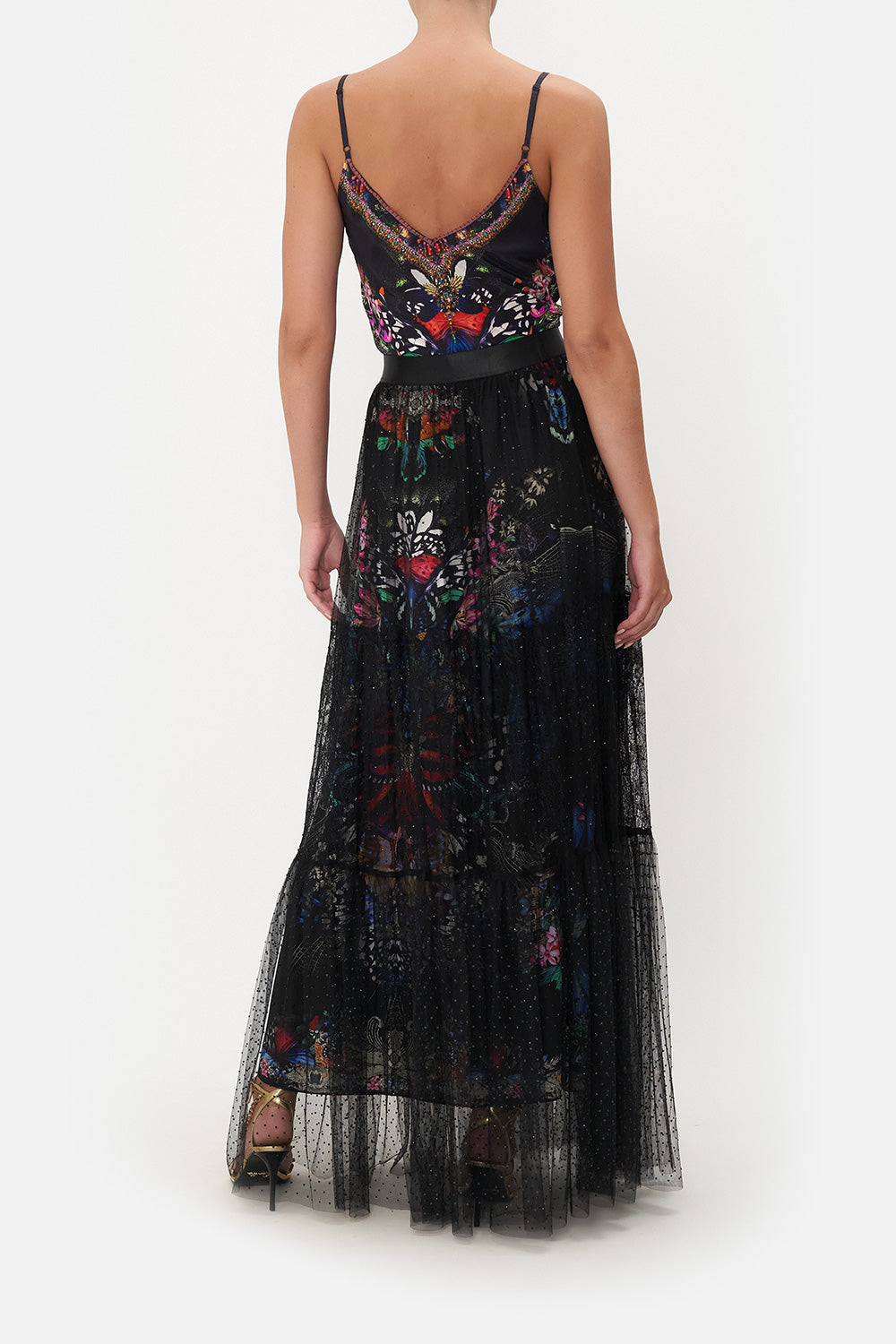 WAISTBAND RUFFLE HEM SKIRT FLUTTER BY