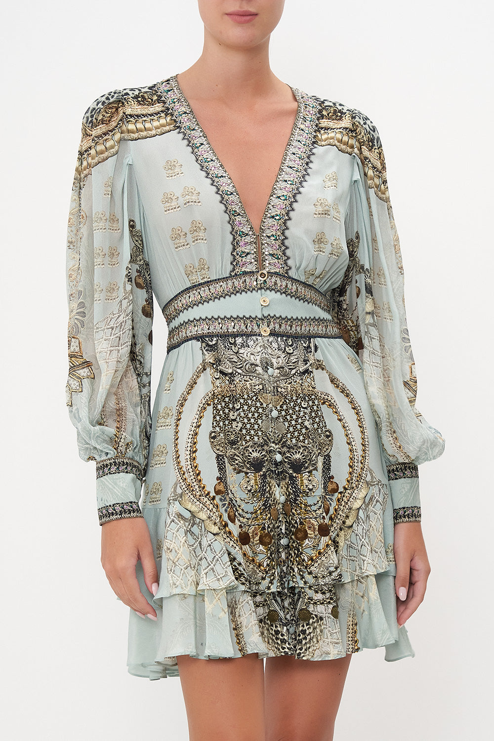 BUTTON FRONT FRILL DRESS FREE ESPIRITU