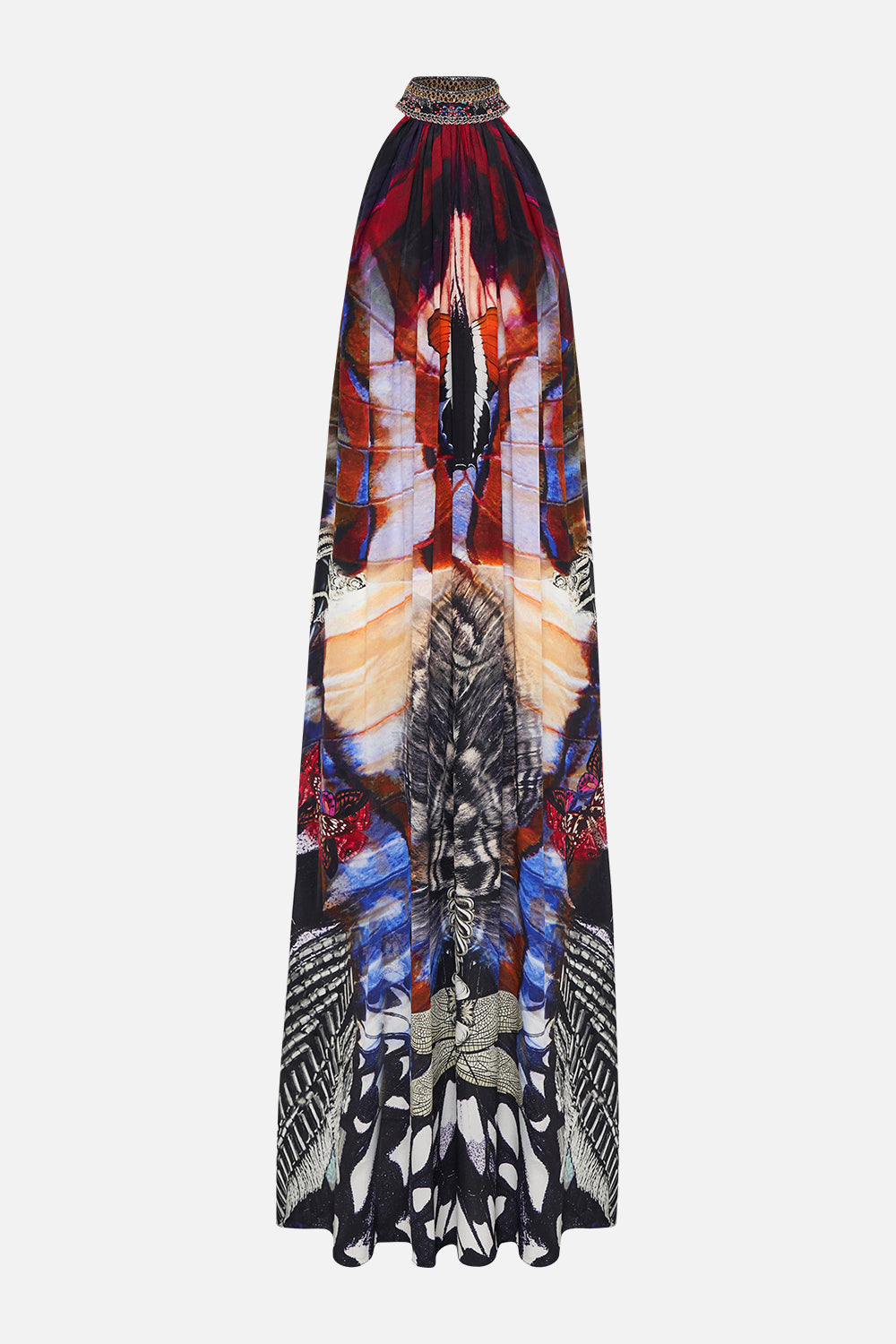 TIE NECK LONG DRESS WINGS OF MARIPOSA