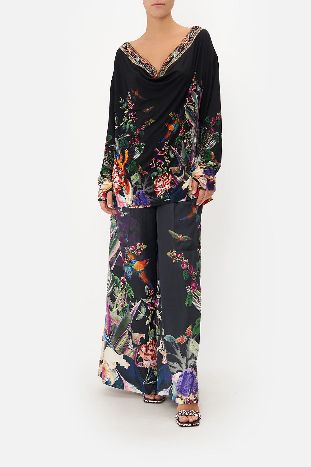 COWL BACK LONG SLEEVE TEE PARADISO PLACE