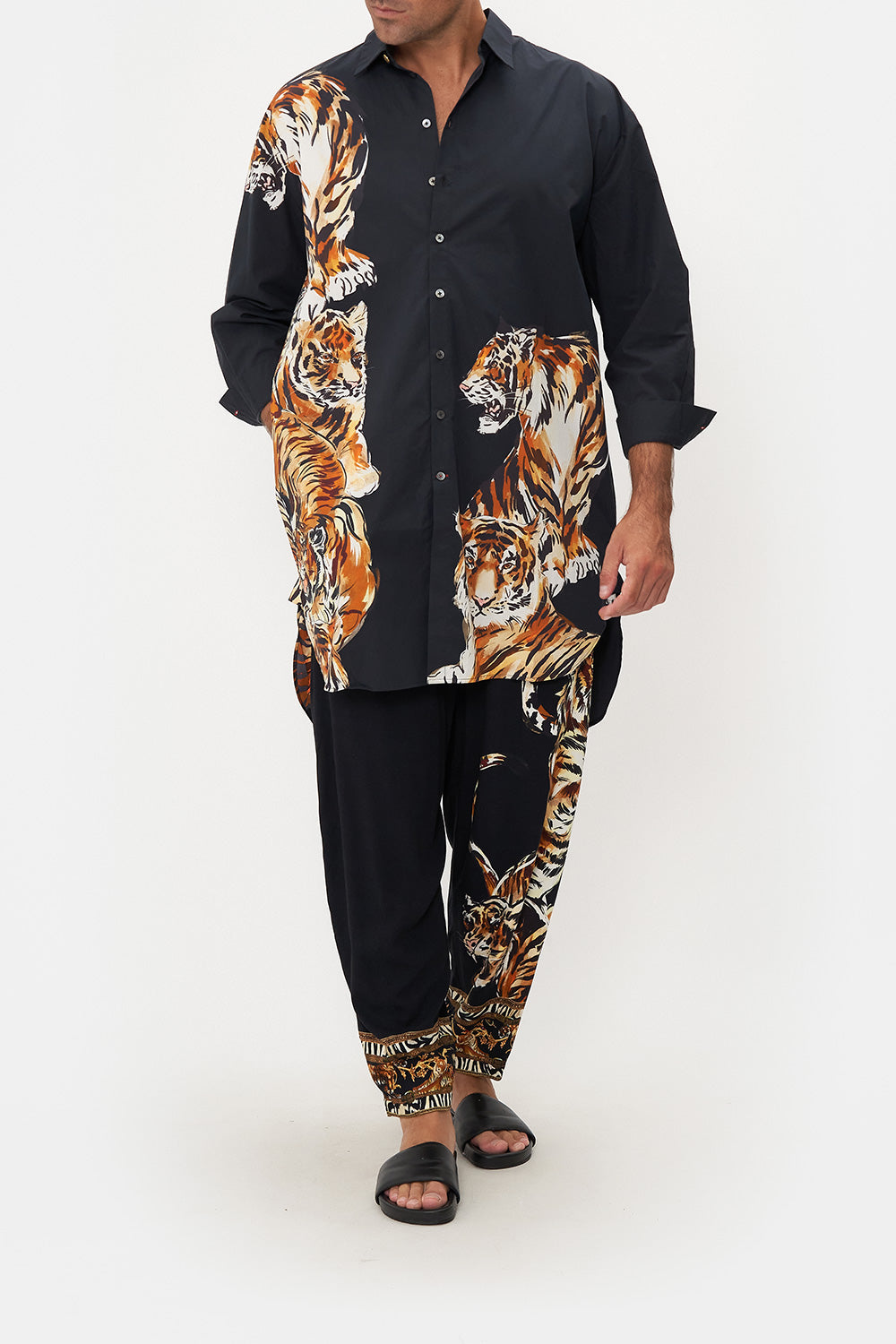 LONG LINE BUTTON UP MANTAN TIGER TALK