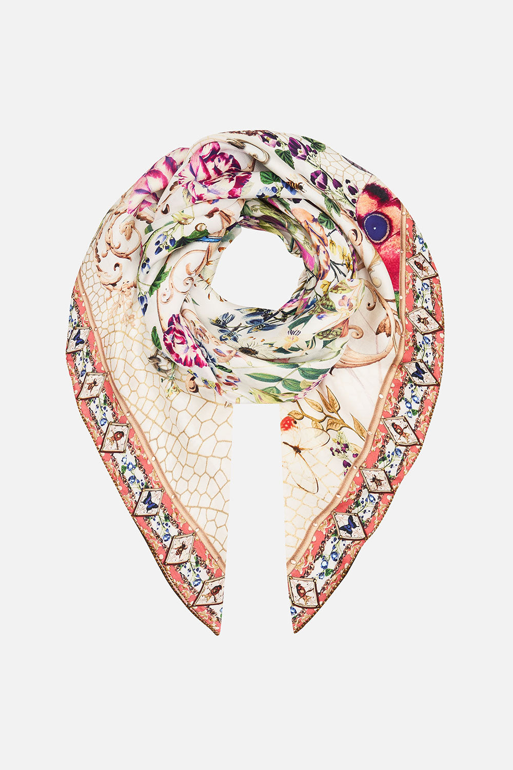 LARGE SQUARE SCARF QUEENS BEE HIVE