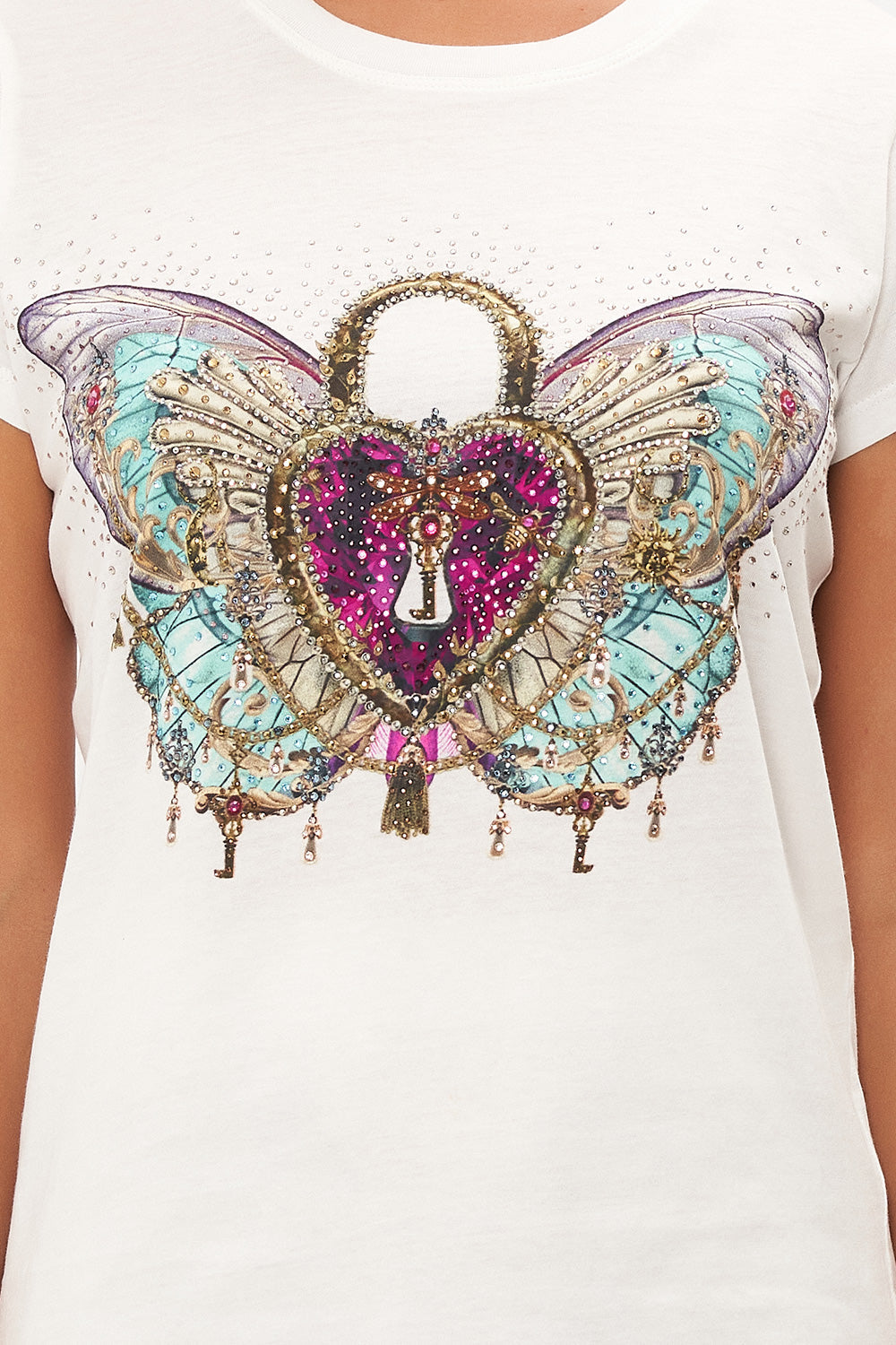 SLIM FIT ROUND NECK T-SHIRT QUEENS BEE HIVE