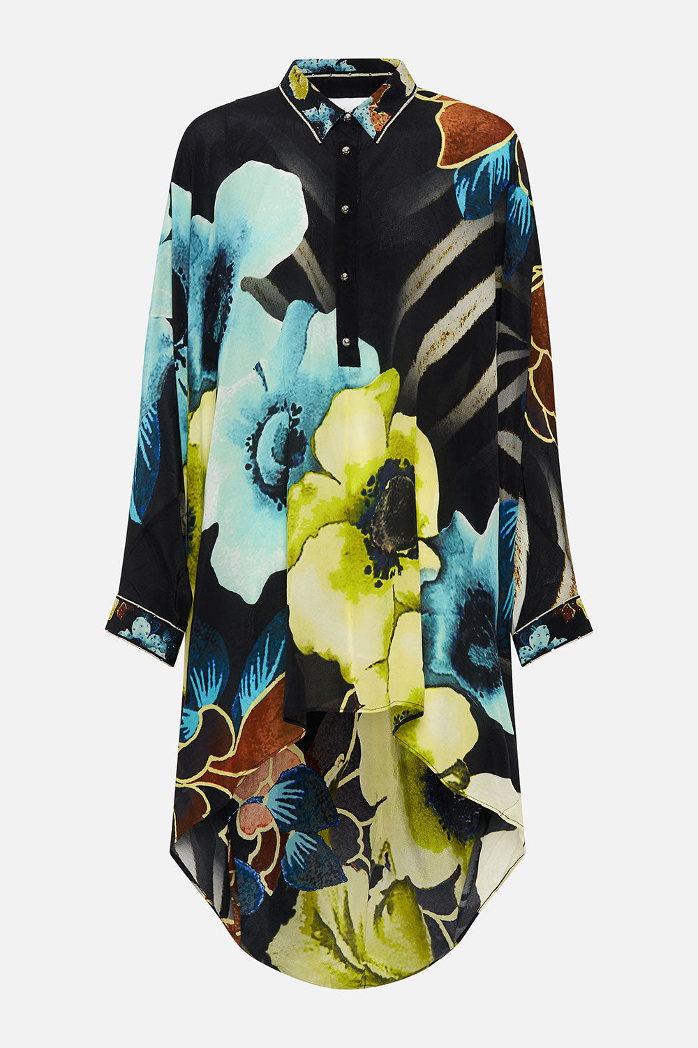 BUTTON UP TOP WITH DRAPED BACK POPPY DIVINE