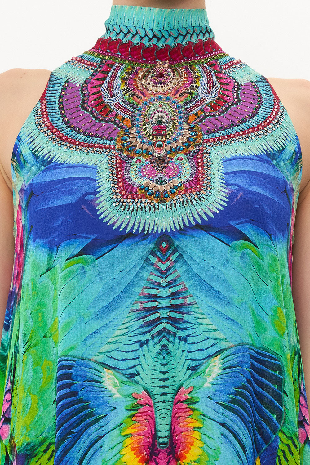 HIGH NECK DRESS WITH BACK NECK TIE AGE OF ASTERIA