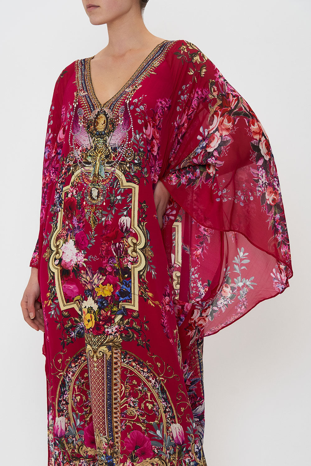 LONG RAGLAN SLEEVE FLARED KAFTAN BOHEME BLOOMS