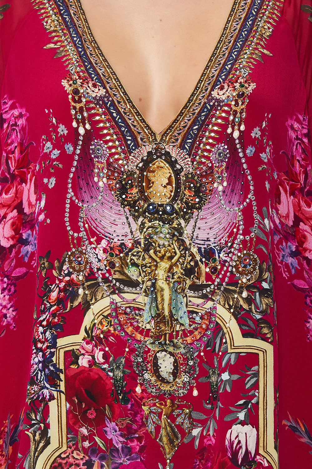 LONG RAGLAN SLEEVE FLARED KAFTAN BOHEME BLOOMS