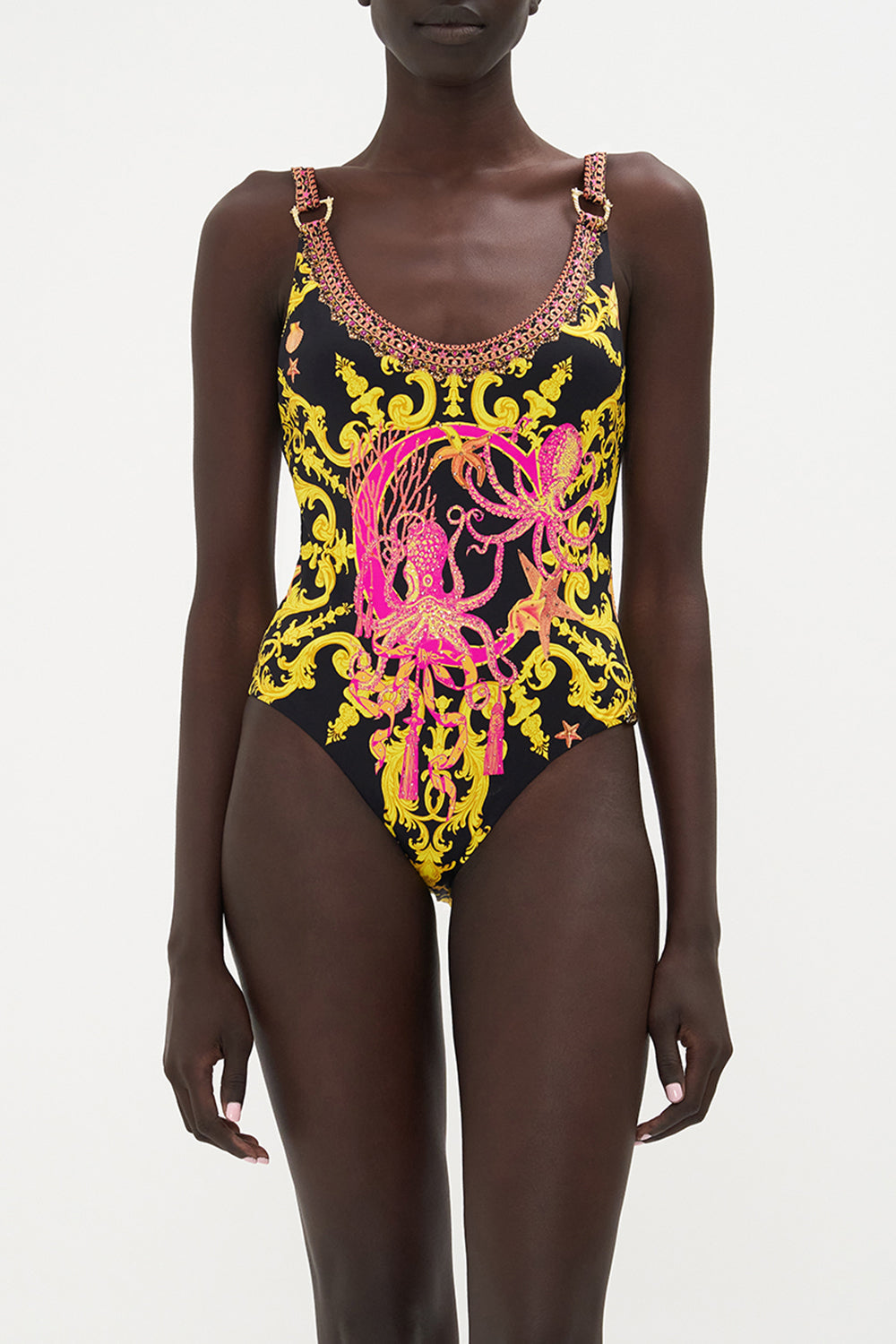 SCOOP ONE PIECE WITH TRIMS OCTOPIA