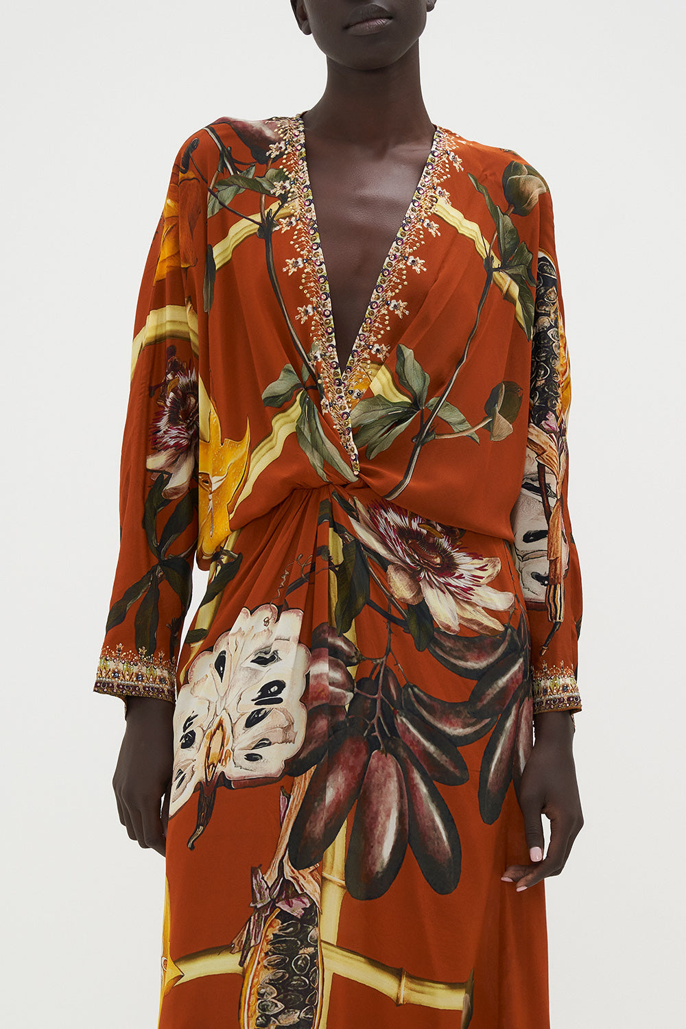 TWIST FRONT BATWING DRESS GARDEN OF EVE