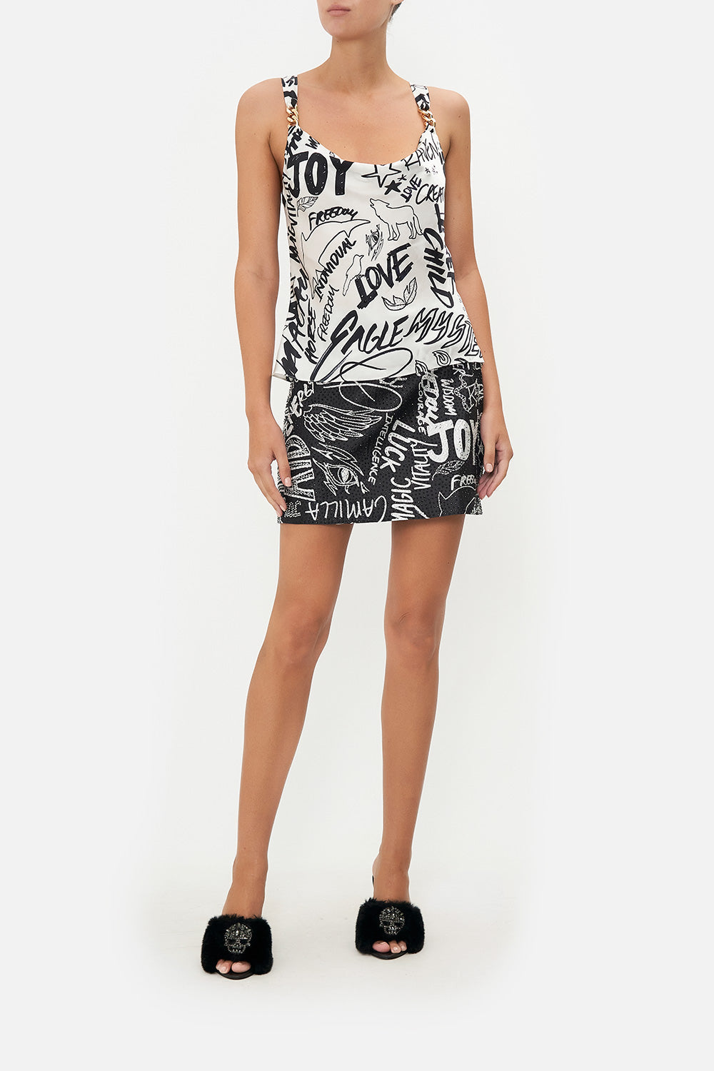 BIAS SLIP TANK WITH WIDE STRAPS CREATURE FEATURE