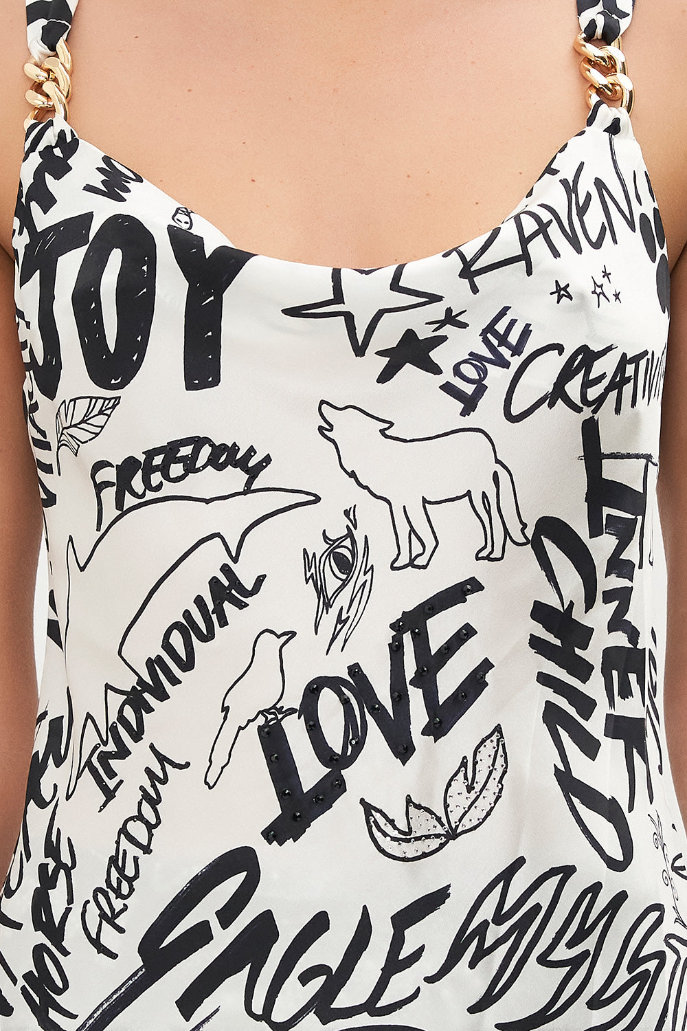 BIAS SLIP TANK WITH WIDE STRAPS CREATURE FEATURE